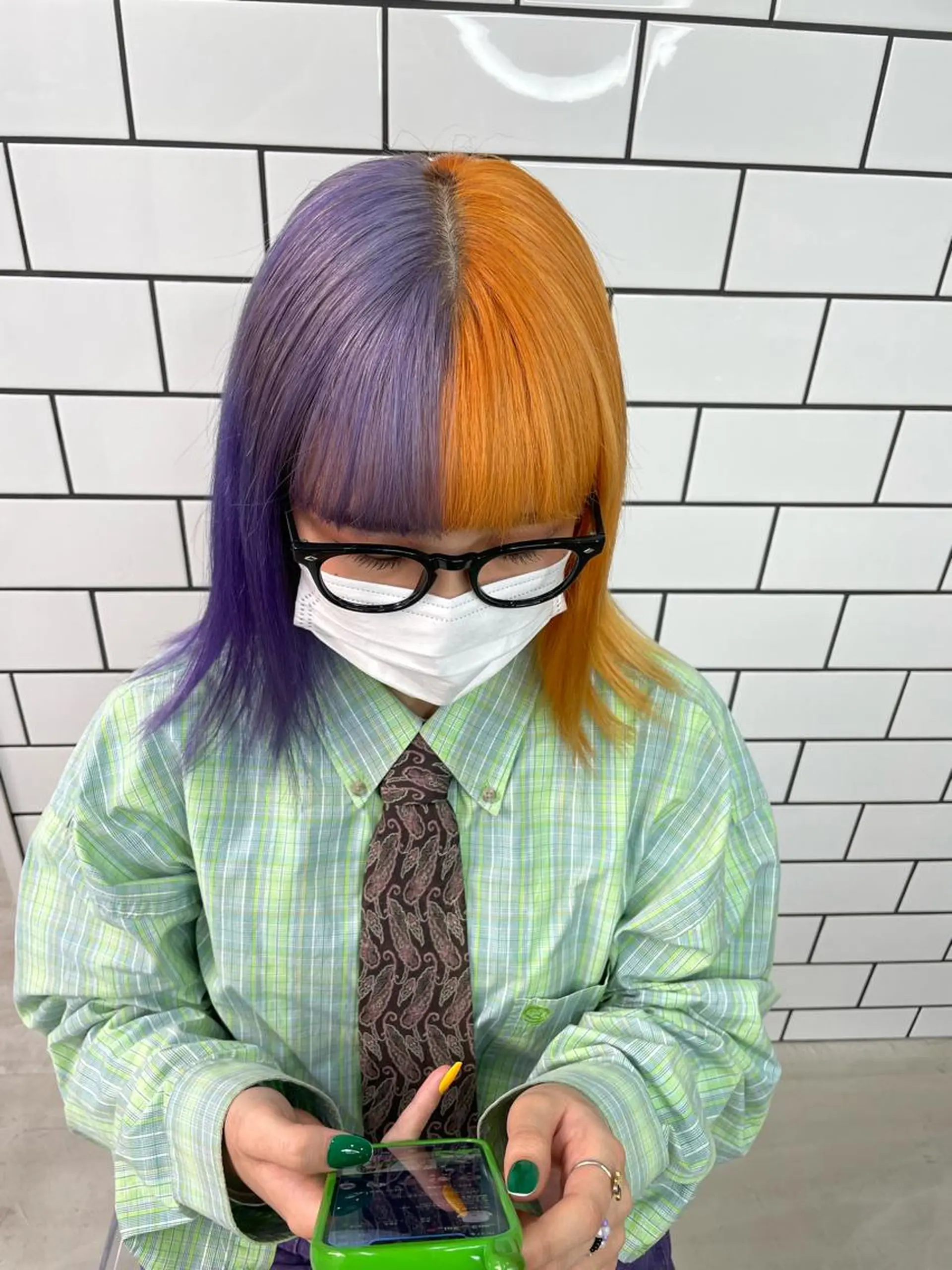 ミディアム カラー asumi/栄/ハイ トーン/ブリーチ/のヘアスタイル