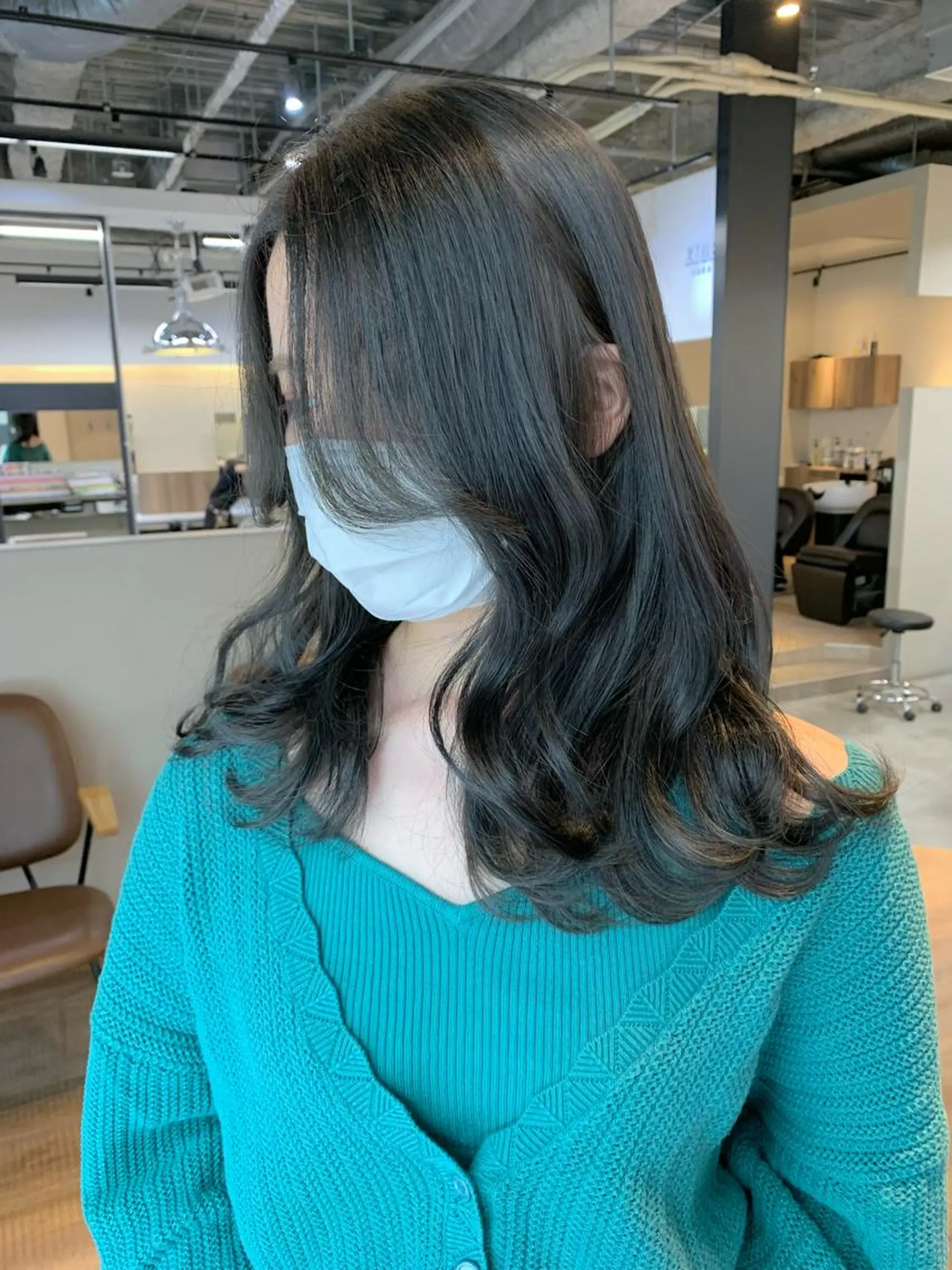 ミディアム カラー ダークグレー ダークグレージュ グレージュ ヘアカラー トリートメント レイヤー/大人メンズ パーマ🌀 平島拓也のヘアスタイル