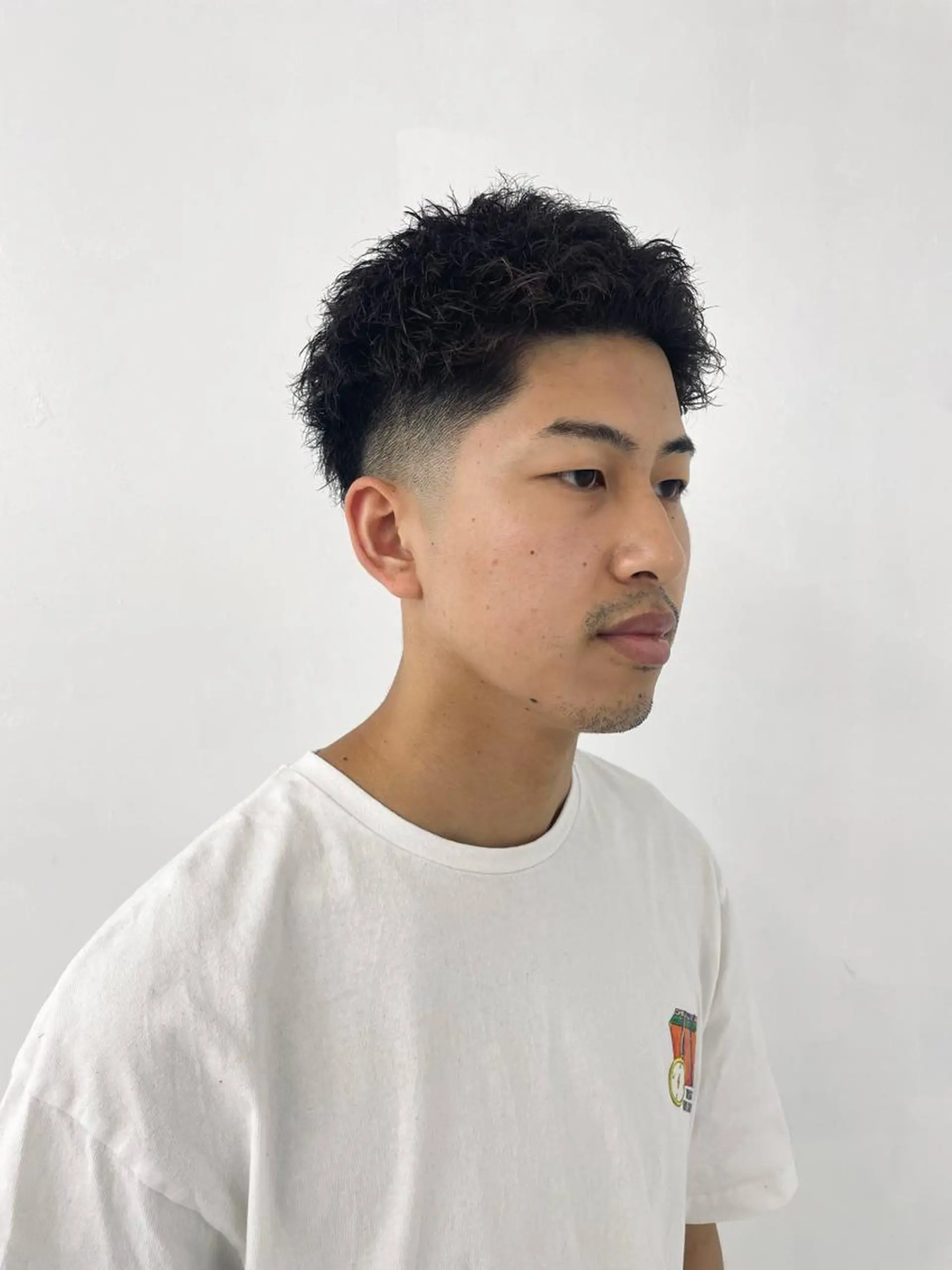 メンズ カット スパイキーパーマ 柏NO1 藤本葉のヘアスタイル