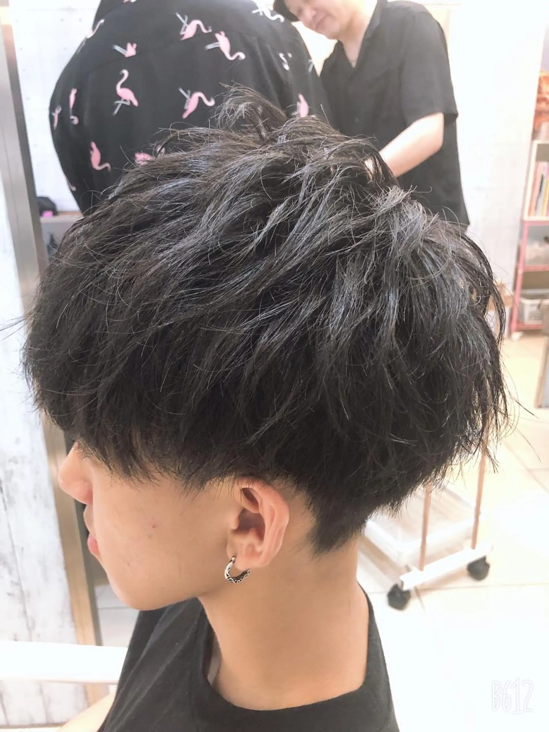 ショート メンズ 髪質改善× 白髪ぼかし溝江のヘアスタイル