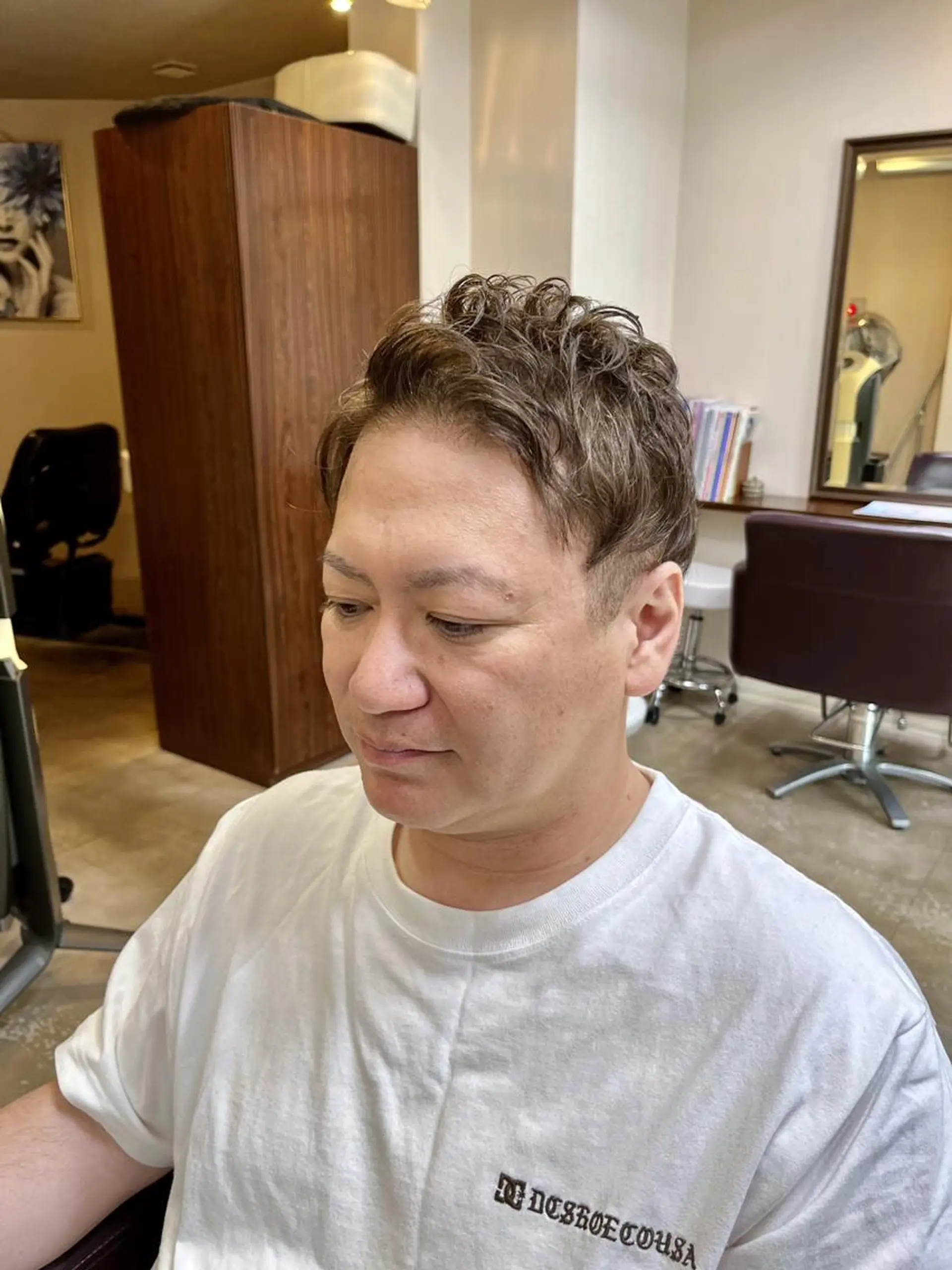 メンズ アップバング カット ヘアカラー トリートメント 澤崎 希望のヘアスタイル