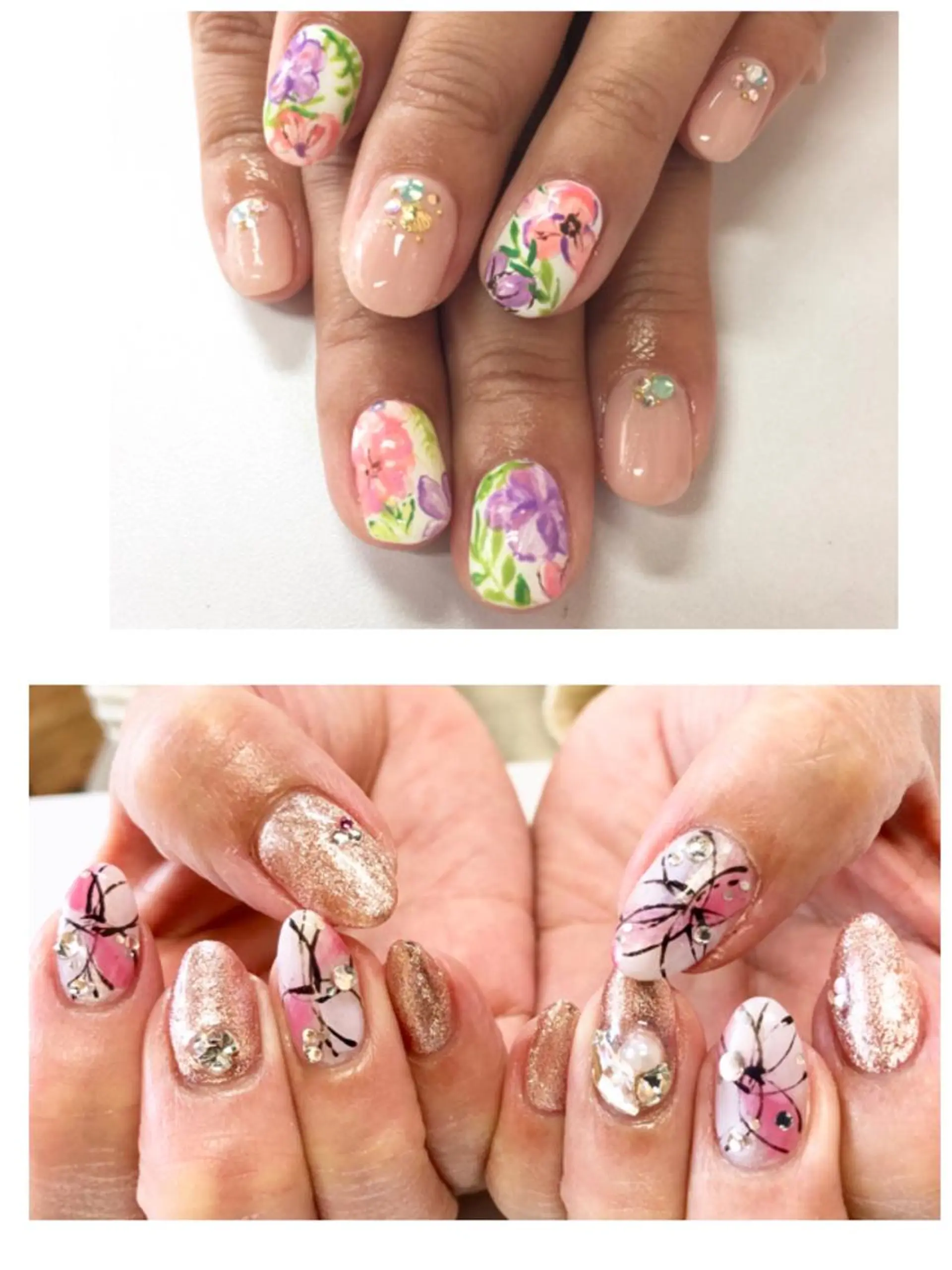 ネイル マツエク・マツパ フラワーネイル esNail&eye イーズネイル＆アイのネイルデザイン