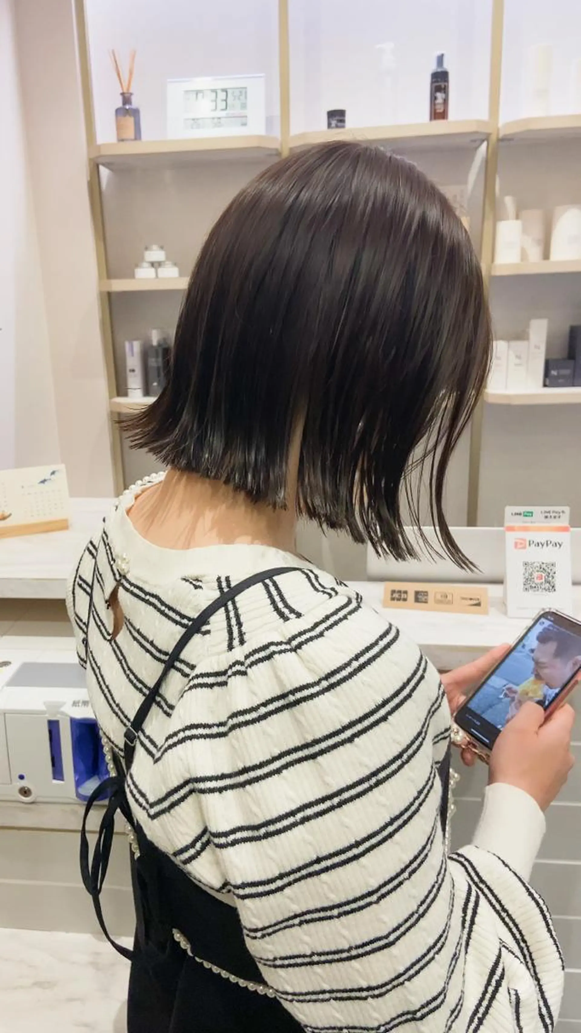 ミディアム ショートボブ ボブ 縮毛矯正 トリートメント カット ヘアカラー トリートメント 竹内啓太 ボブのヘアスタイル