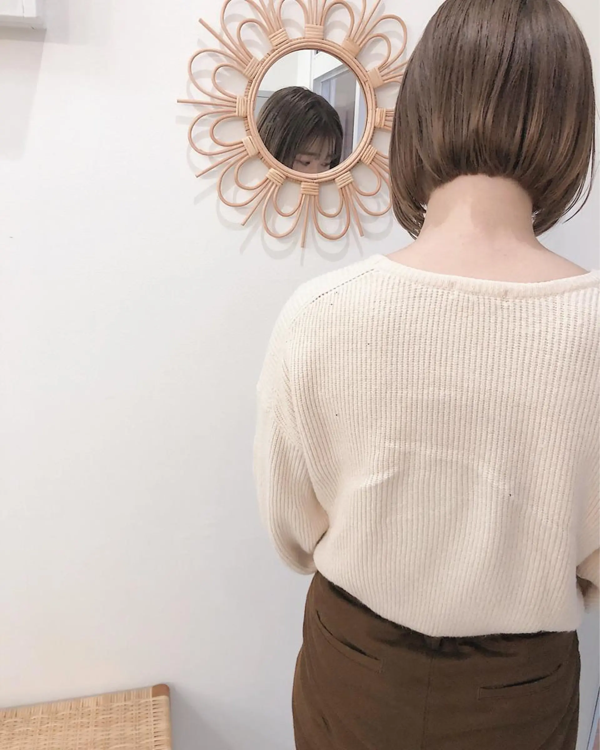 ショート カラー 顔周りレイヤー/韓国 ブリーチminamiのヘアスタイル