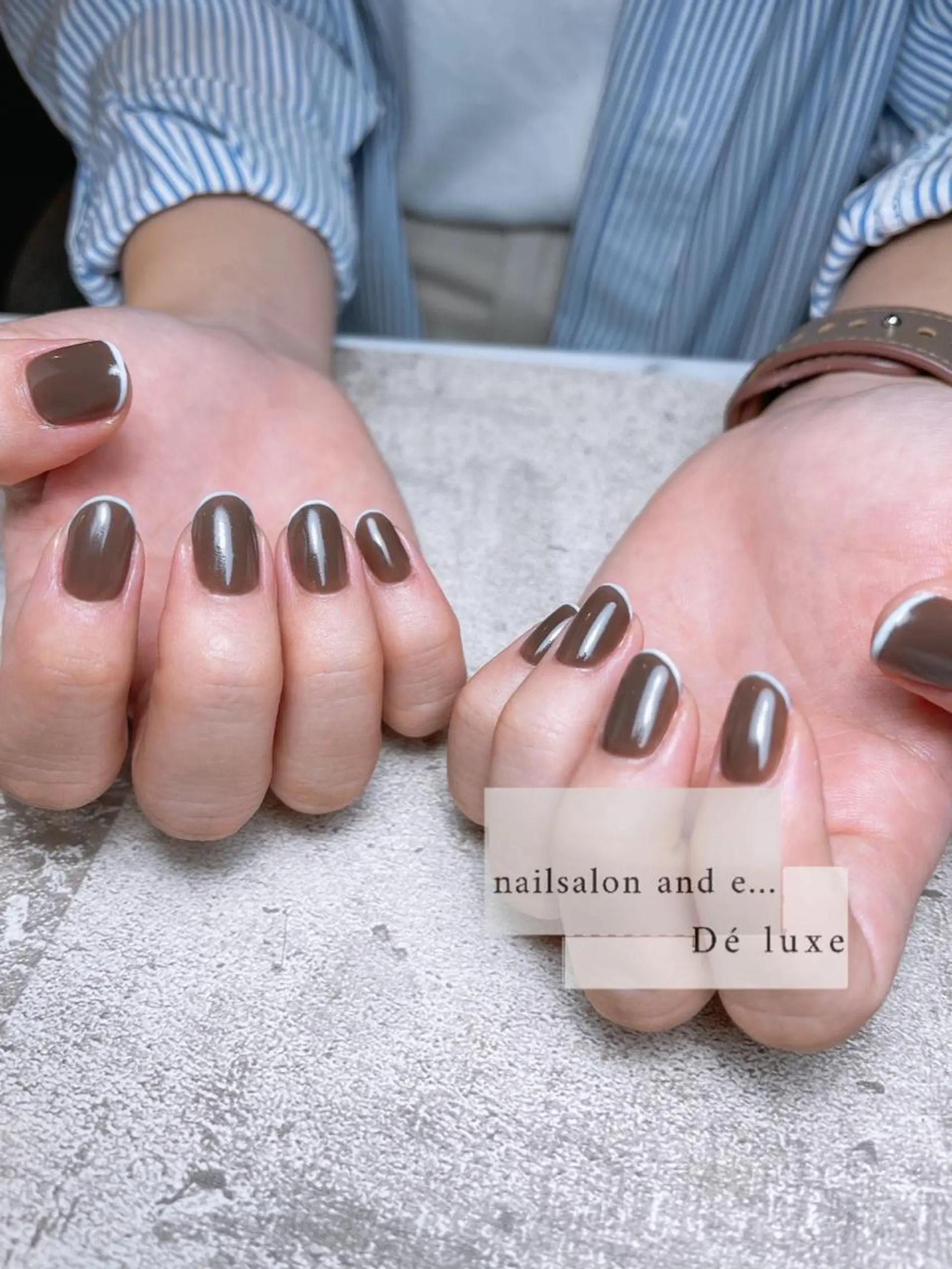 ネイル ブラウン フレンチネイル nailsalon mur.のネイルデザイン