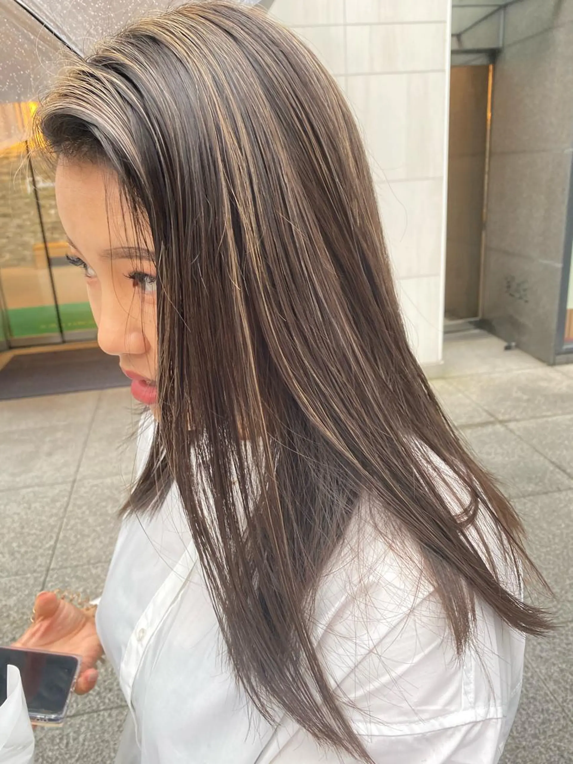 セミロング デザインカラー/ボブ ブリーチカラー/ユリのヘアスタイル