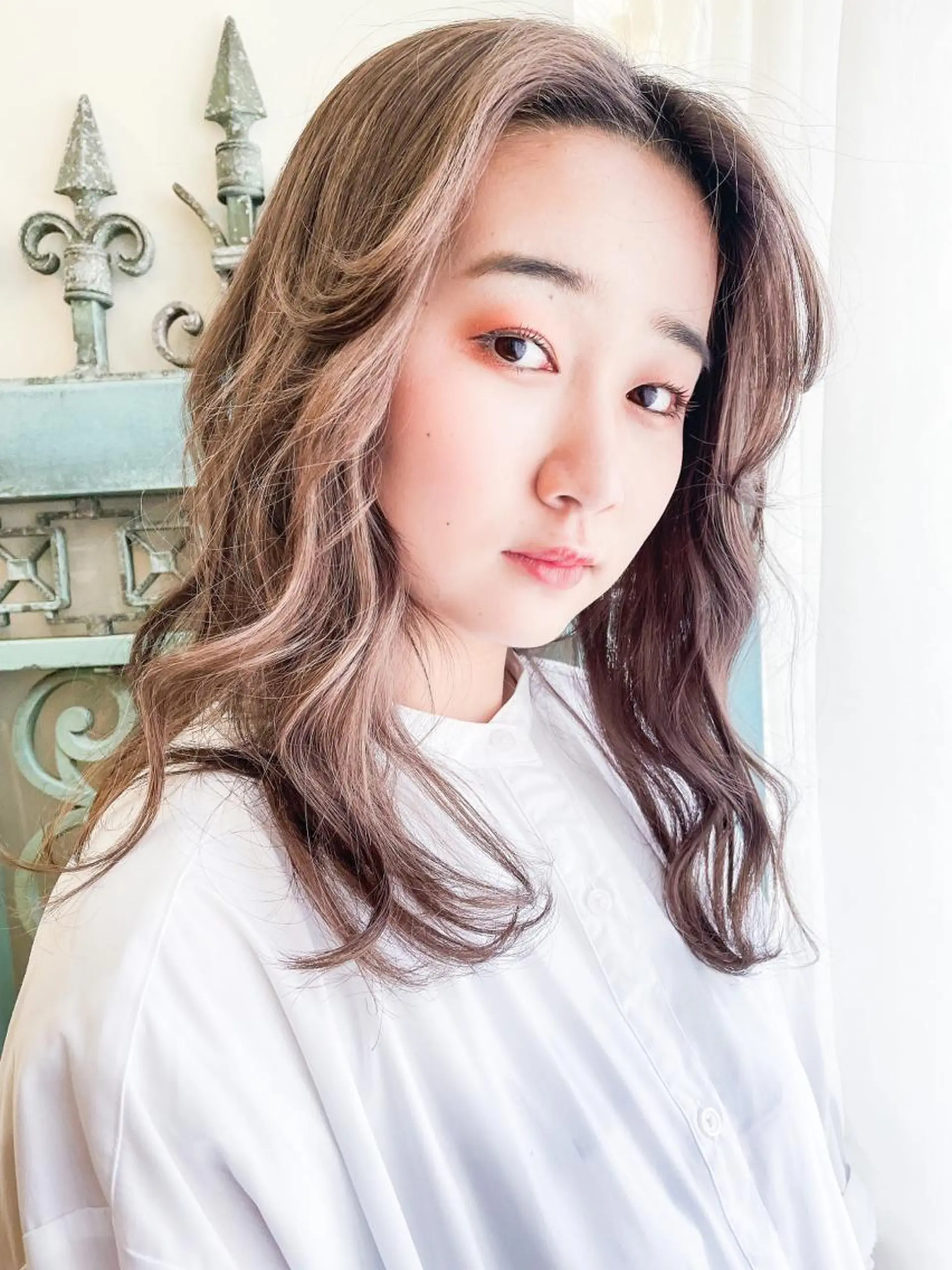 セミロング カラー パーマ ヘアアレンジ メンズ 表参道Lise おおいしおりのヘアスタイル