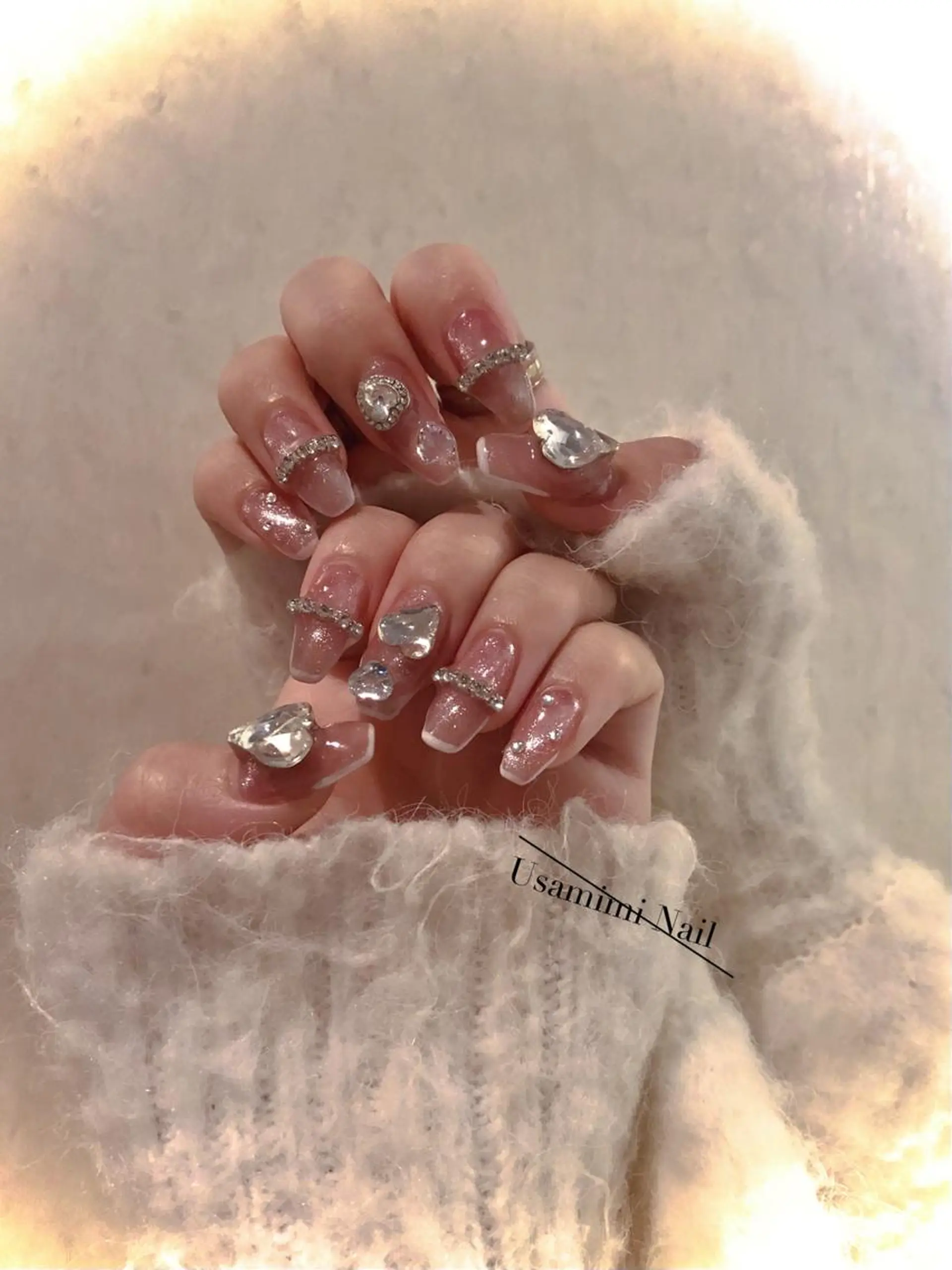 セミロング ネイル USAMiMi 🐰💕のネイルデザイン