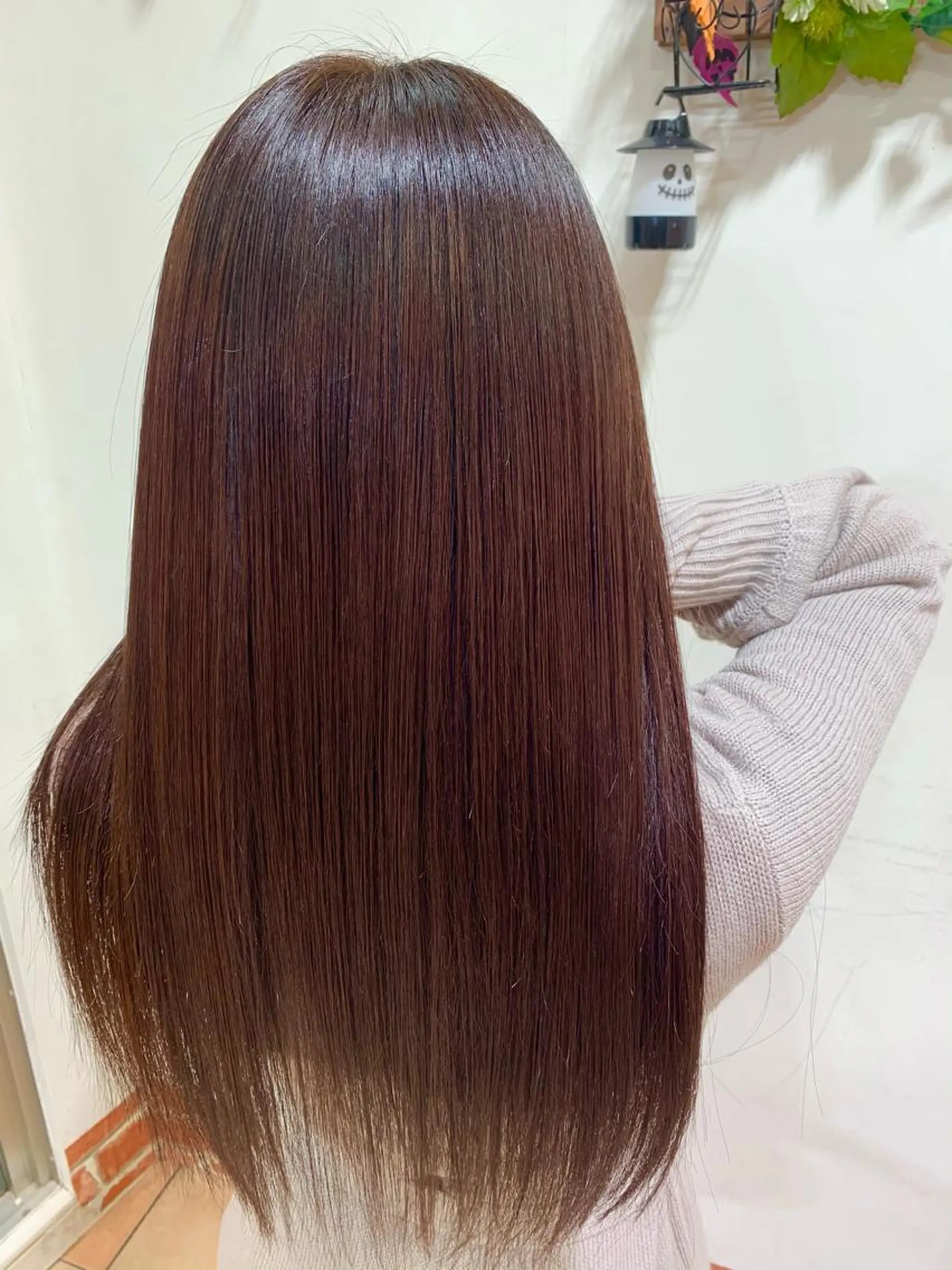 ロング カラー レッドカラー 髪質改善 mimiiy梅田 中崎町ハイトーンのヘアスタイル