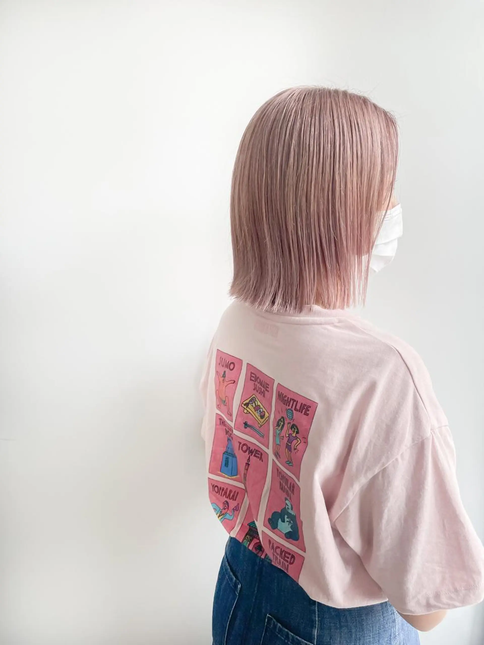 ミディアム カラー ベージュカラー ピンクカラー ピンクベージュ ヘアカラー Takuma Suzuki中目黒のヘアスタイル