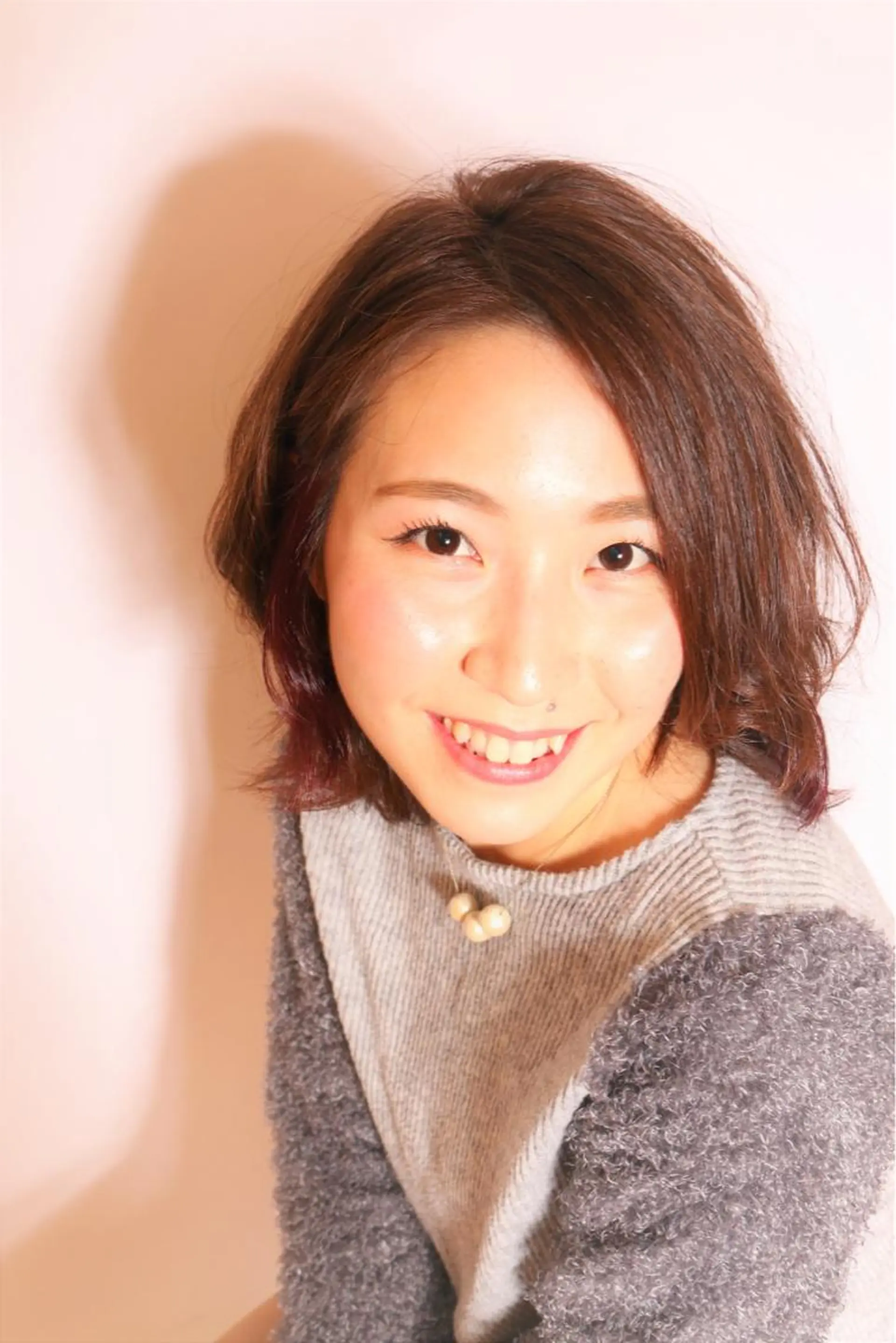 ミディアム セミロング カラー パーマ 小島 脩のヘアスタイル