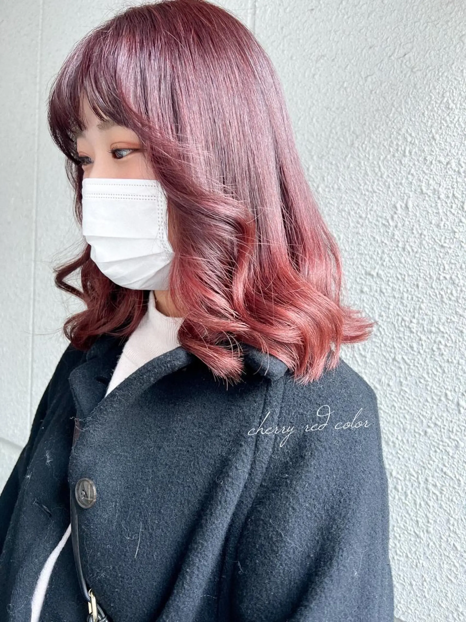 ミディアム カラー ブリーチ ブリーチなしカラー レッドカラー カラーパティシエ facce🌼ikoのヘアスタイル