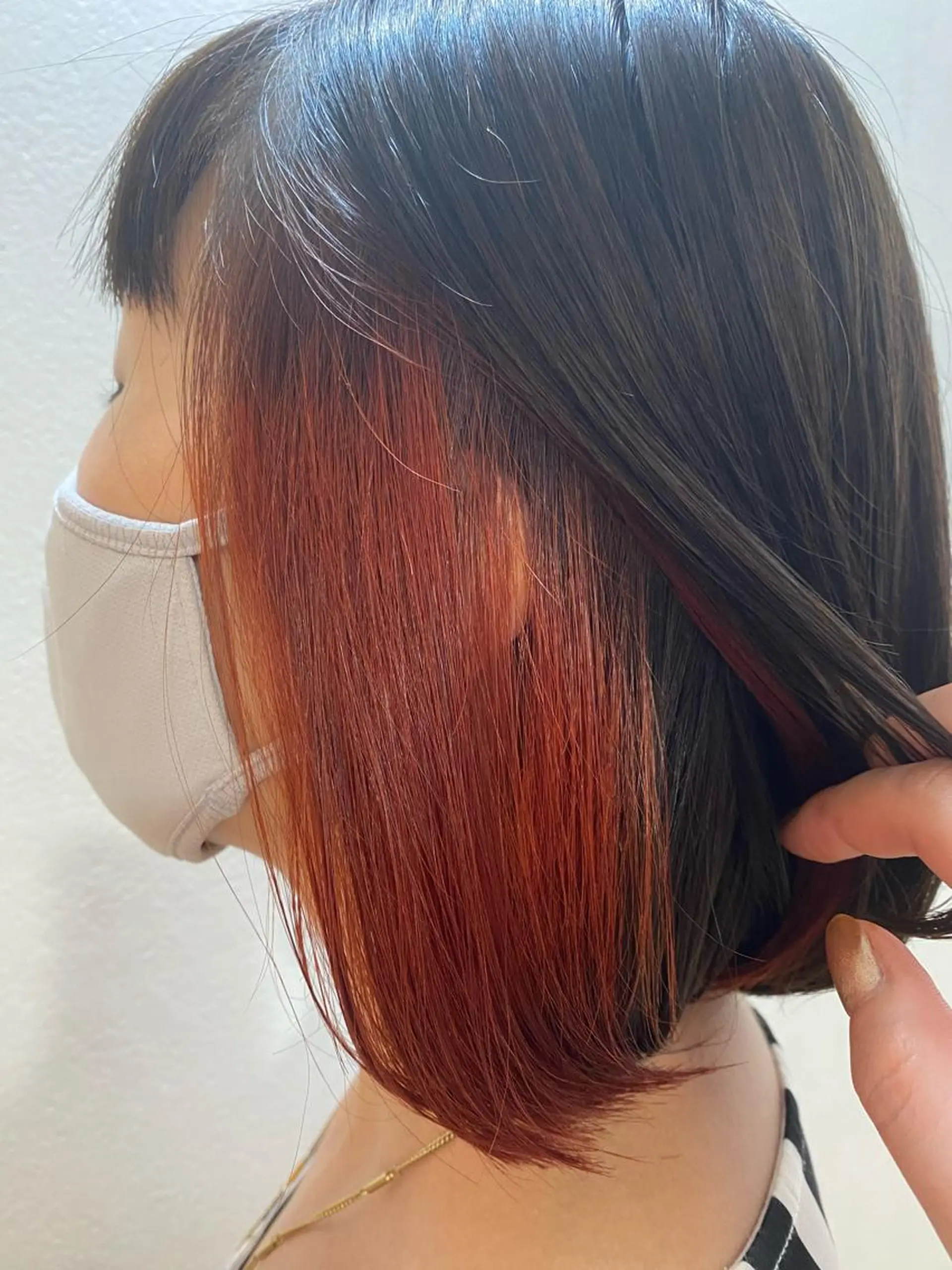 ミディアム ヘアカラー ブリーチ毛対応酸性 ストレート🌈サキのヘアスタイル