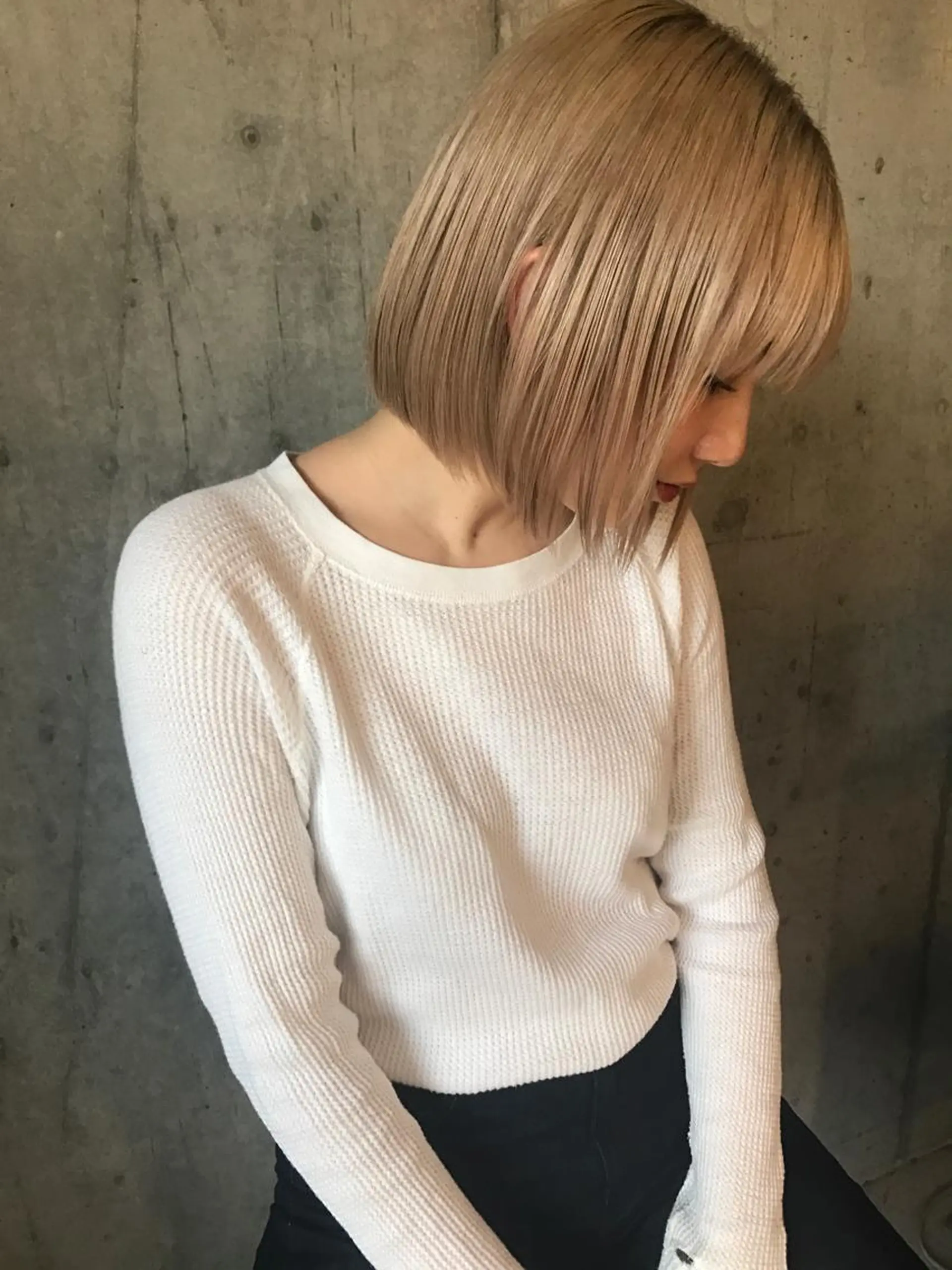 ミディアム カット ヘアカラー トリートメント HOODS hair salon所属・透明感カラー🌿ボブ ✨飛田 ケイのヘアスタイル