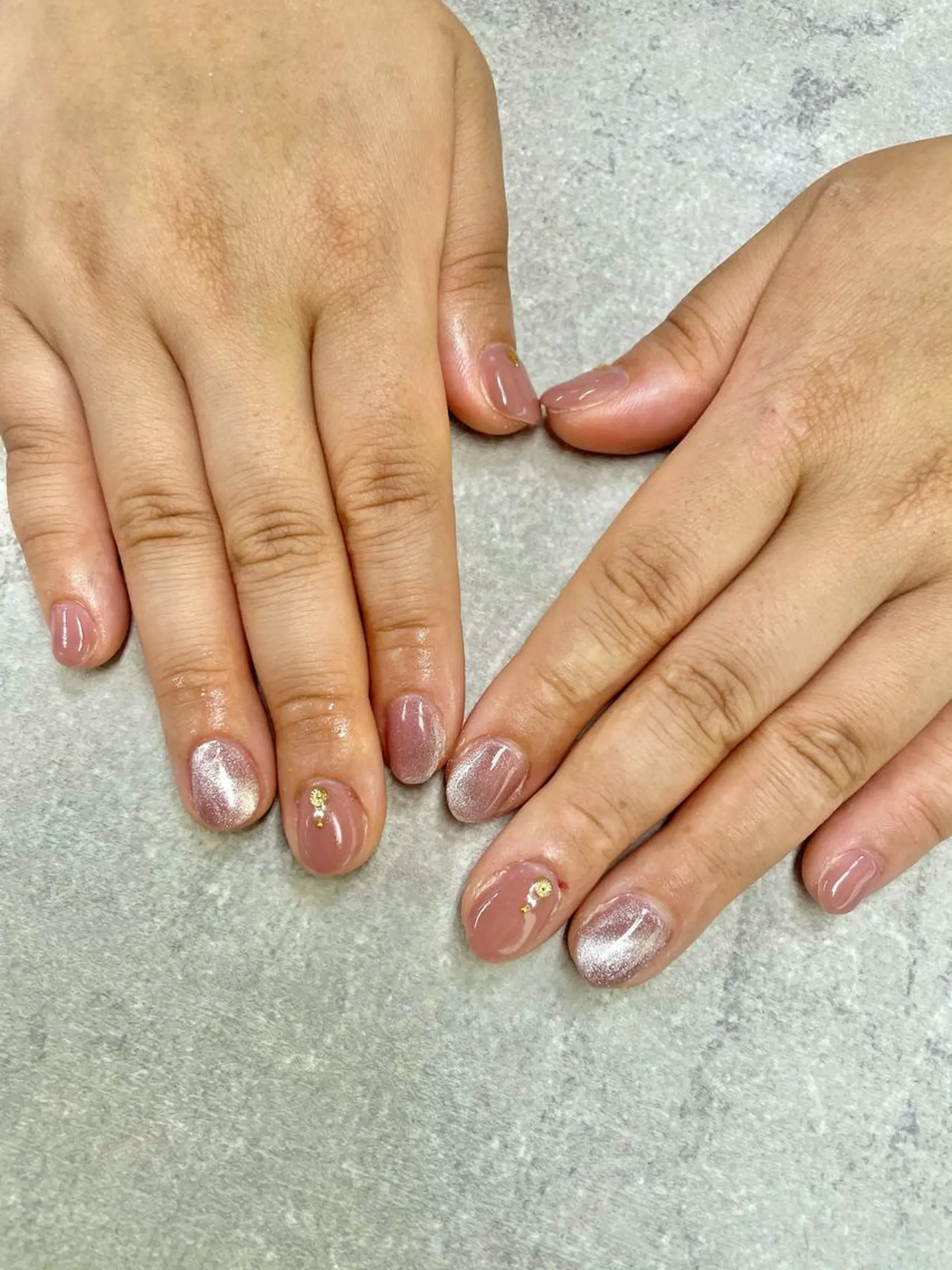 ネイル マグネットネイル ワンカラーネイル ピンク FASTNAIL PLUS 新宿店のネイルデザイン