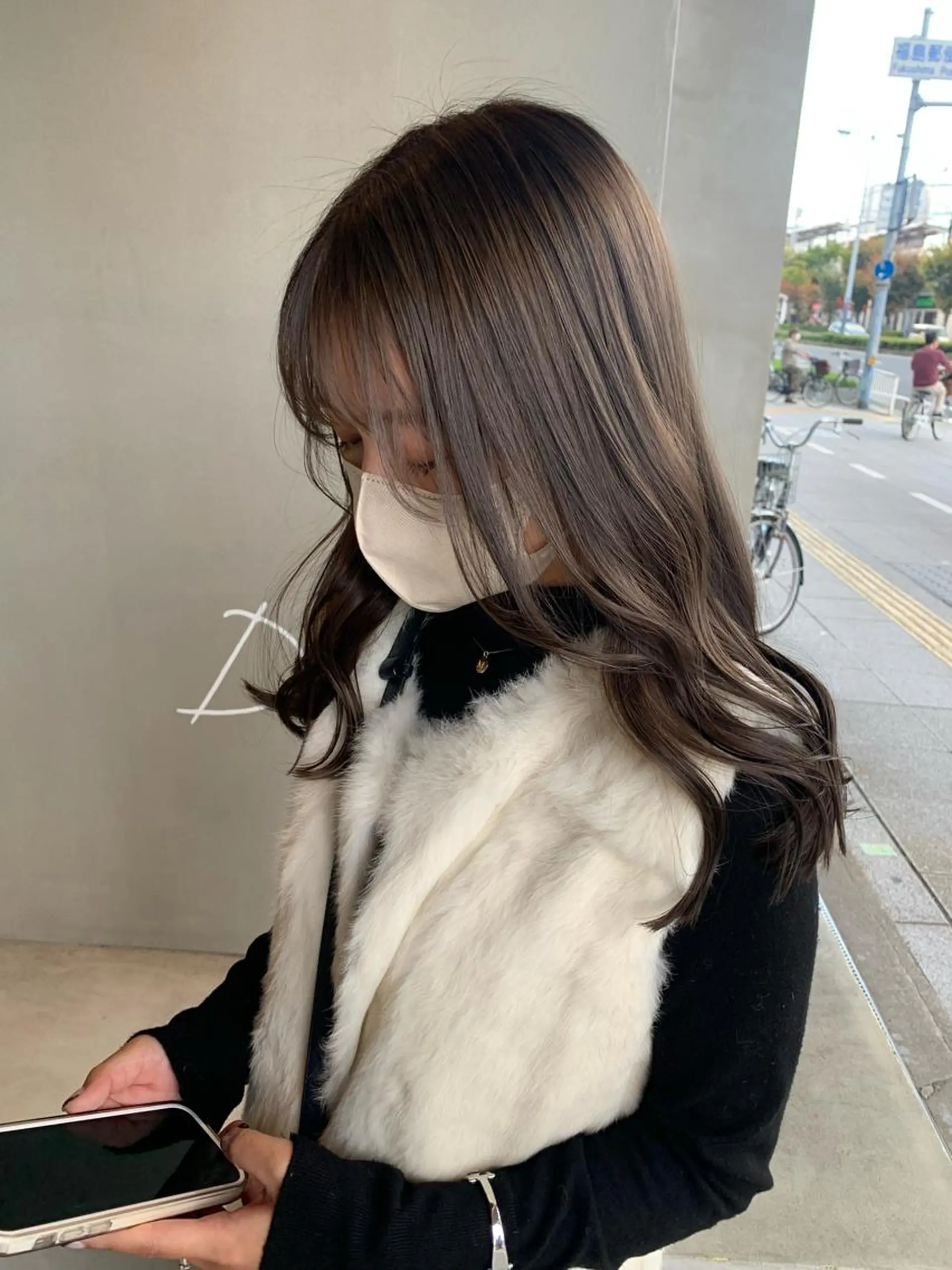 セミロング カラー ブリーチ/アレンジ 天満/chihiroのヘアスタイル