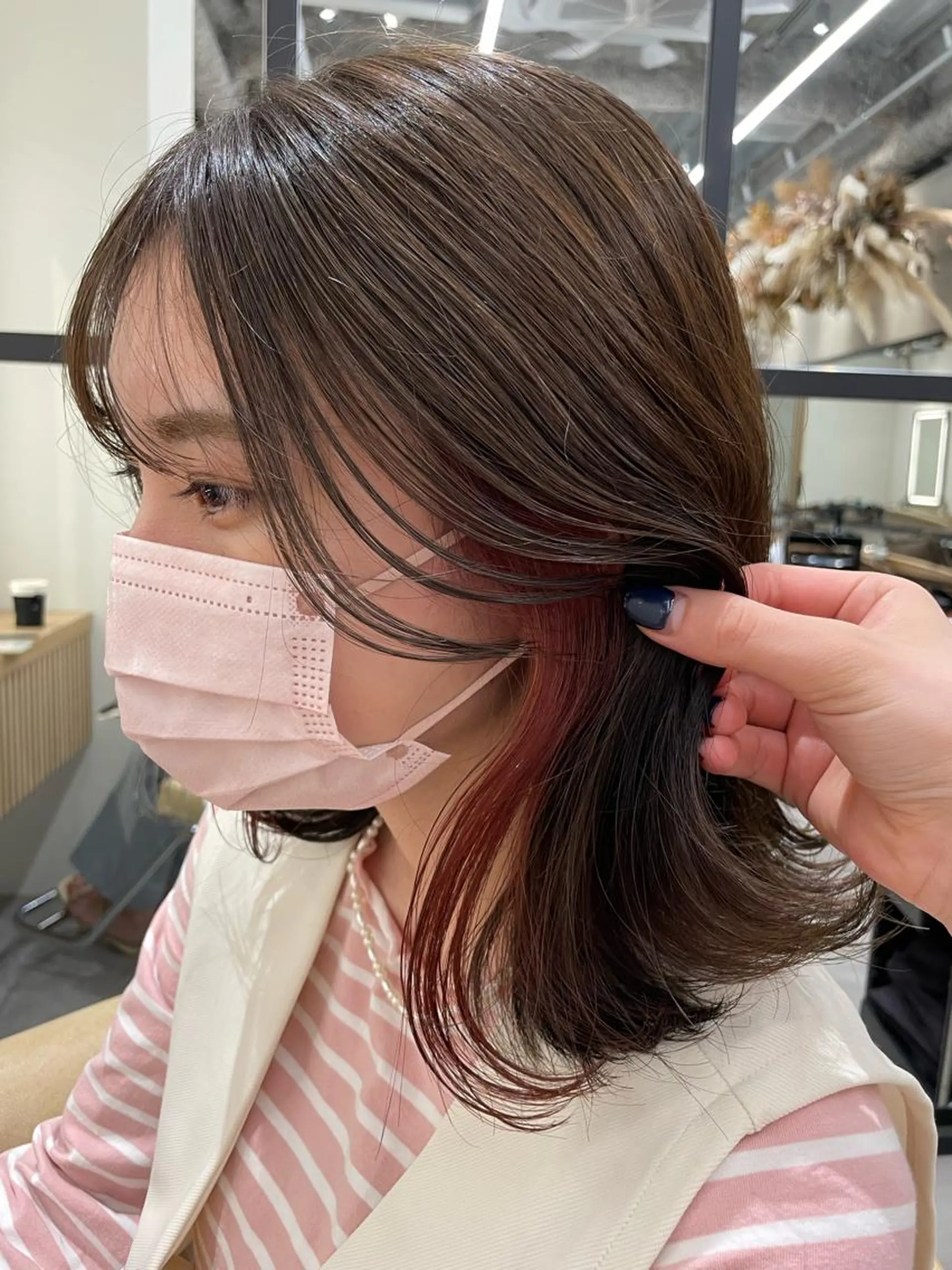 ミディアム レイヤー縮毛矯正 ささきすずね💗のヘアスタイル