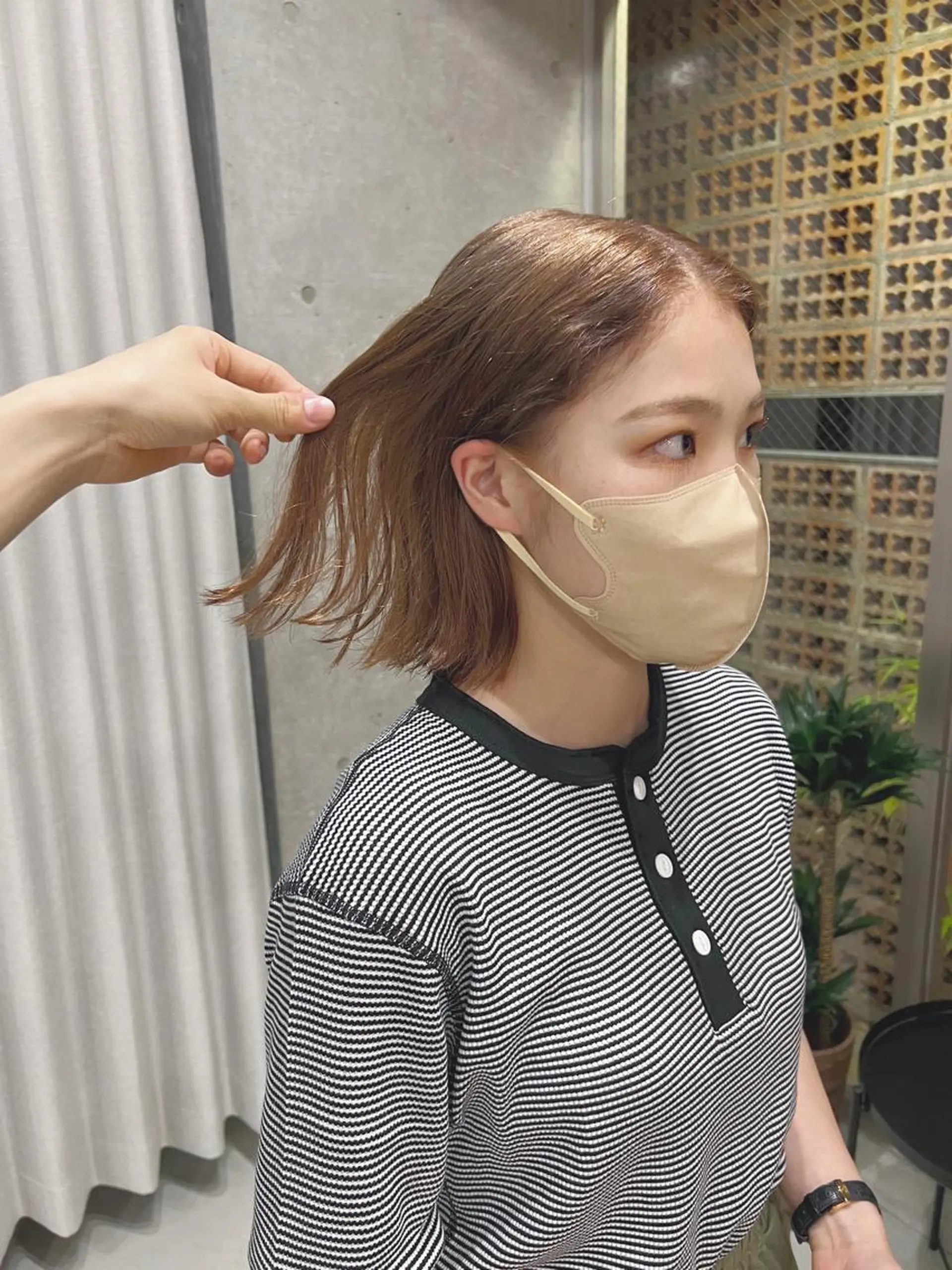 カラー ボブパーマコテ巻き風 パーマNo1深江秀平のヘアスタイル