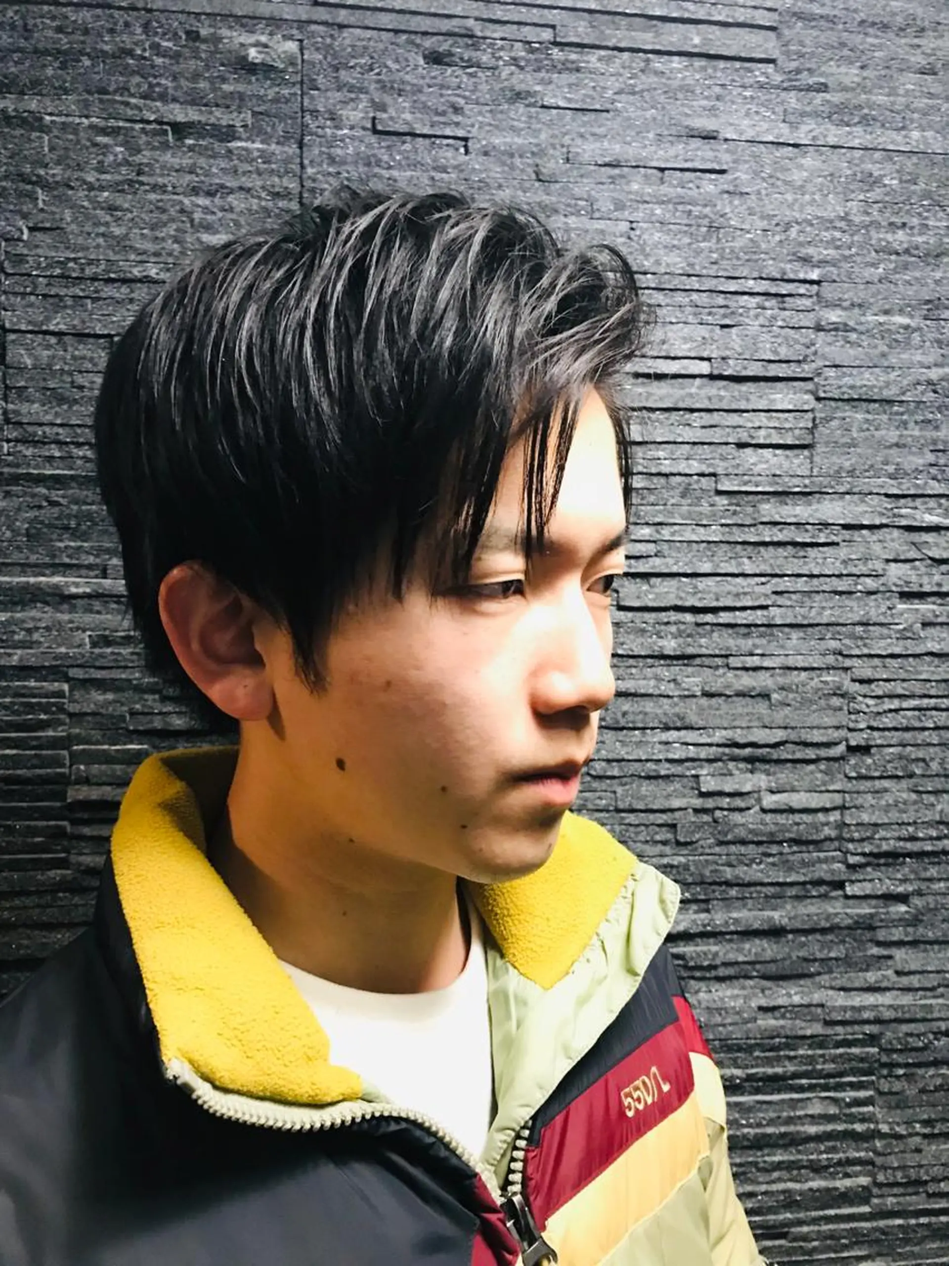 ミディアム パーマ ヘアアレンジ プレミアムバーバー 目黒店のヘアスタイル