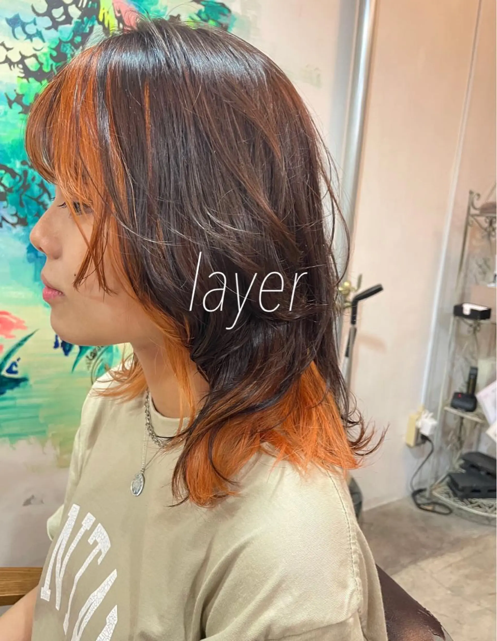 セミロング パーマ ヘアアレンジ ヘアカラー 🤎指名No.1ハイ トーン🤎日向花🤎のヘアスタイル