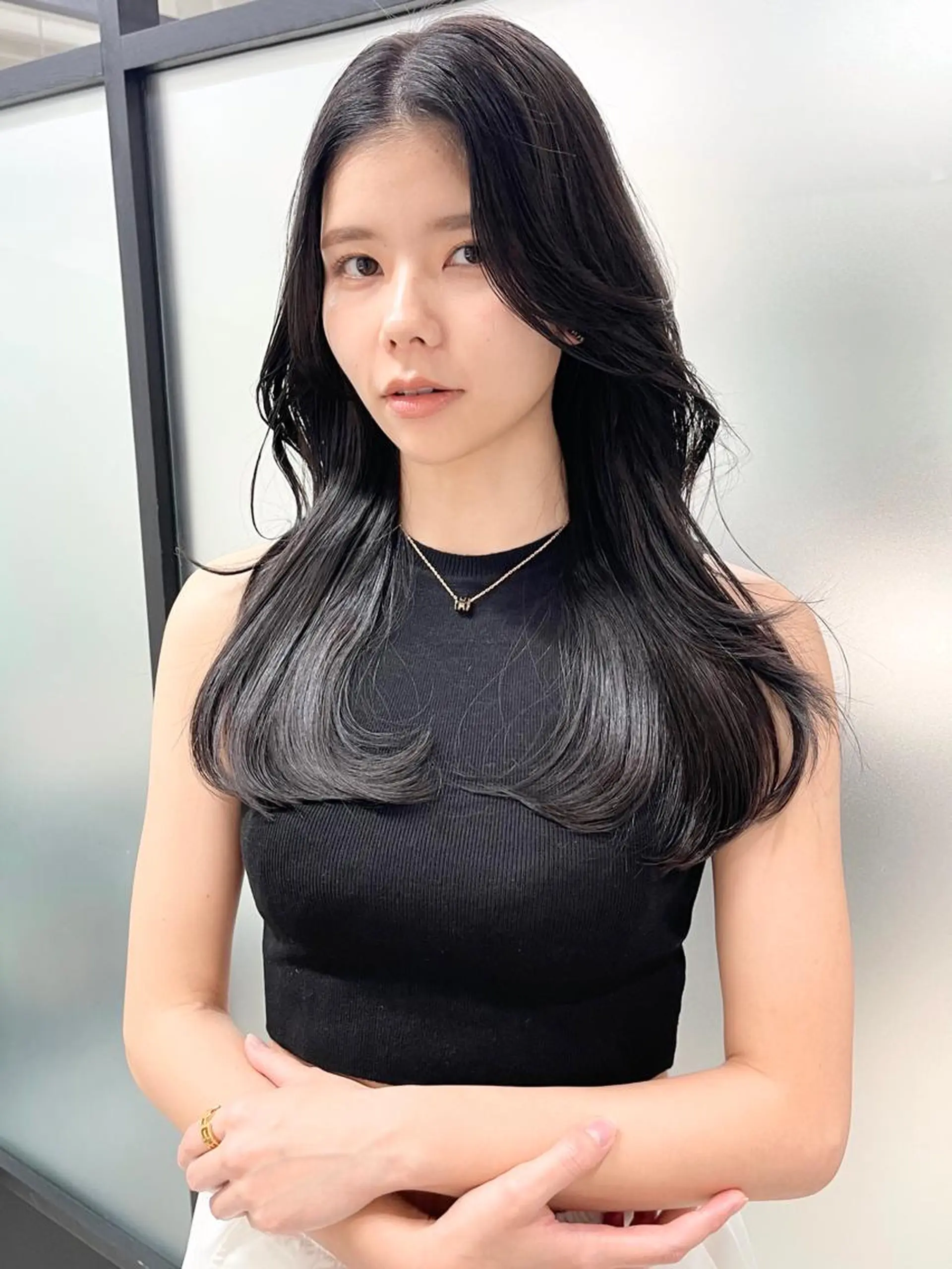 ロング 韓国風ヘア レイヤーカット カット ヘアカラー トリートメント 韓国レイヤーカット 髪質改善▫️水野有真のヘアスタイル