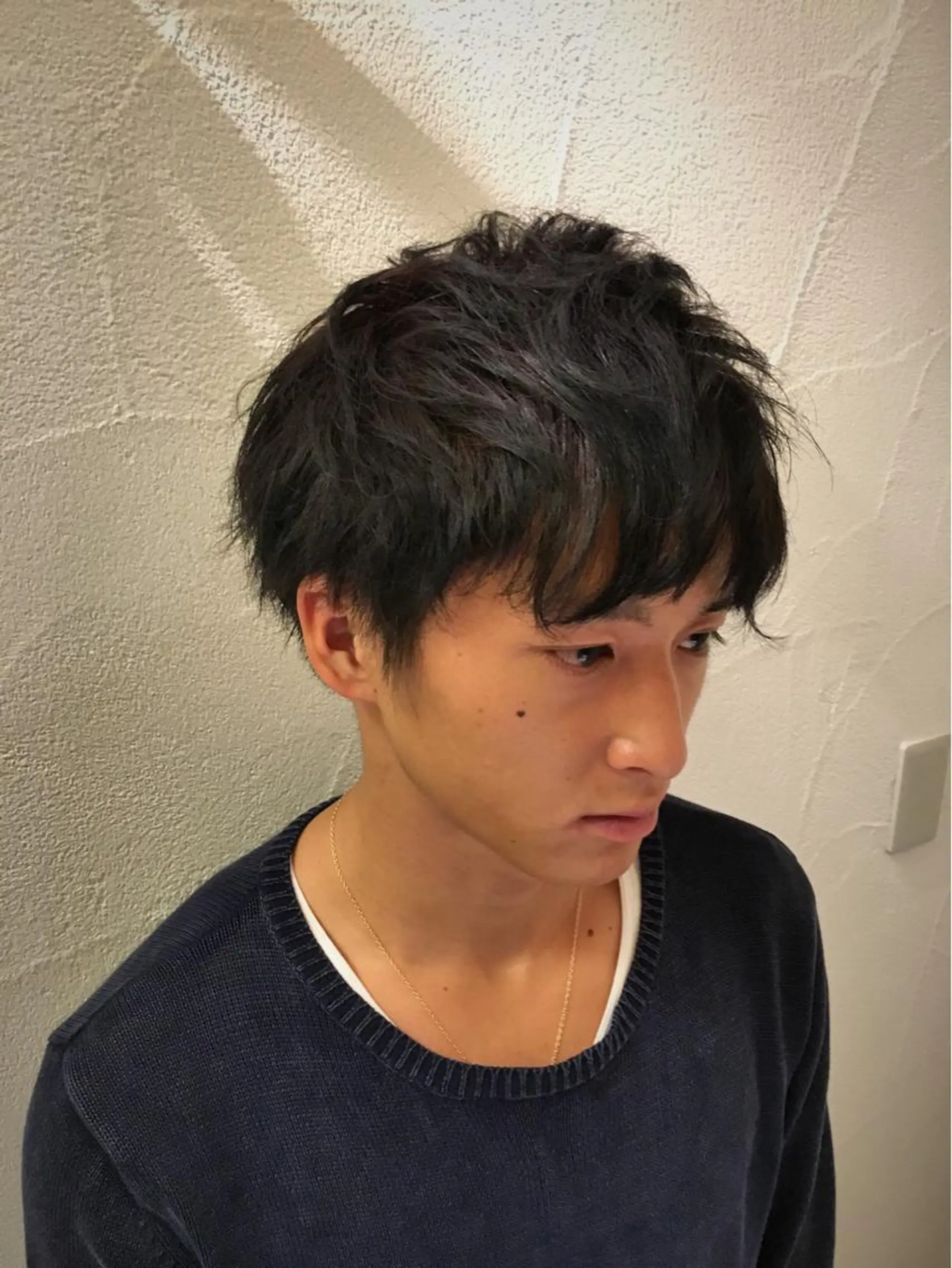 ショート カラー メンズ アッシュ アッシュブラック 黒髪 ダブルカラー gite カワムラナオキのヘアスタイル