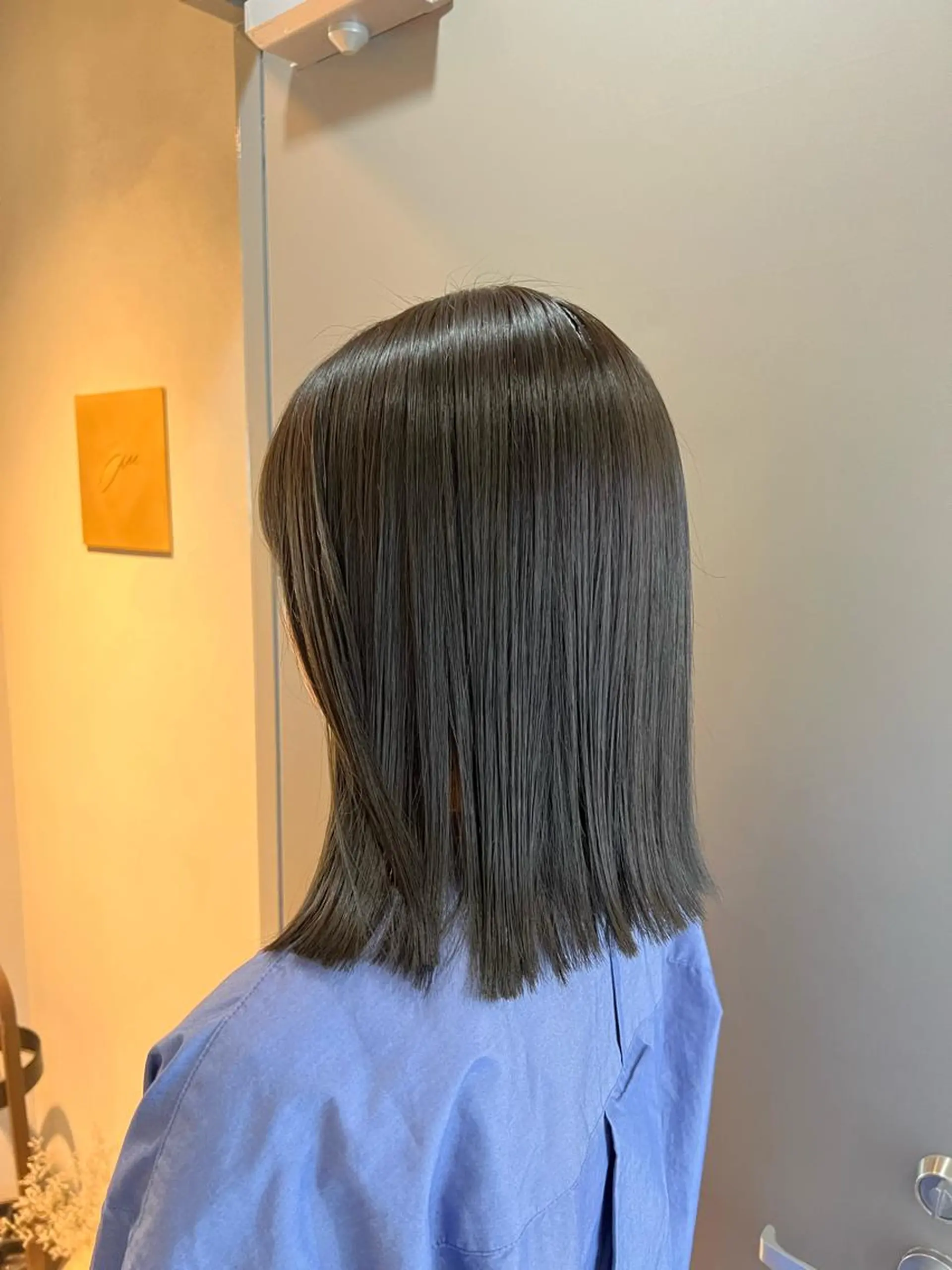 ミディアム カラー ヘアカラー トリートメント akane/ボブ /オリーブベージュのヘアスタイル