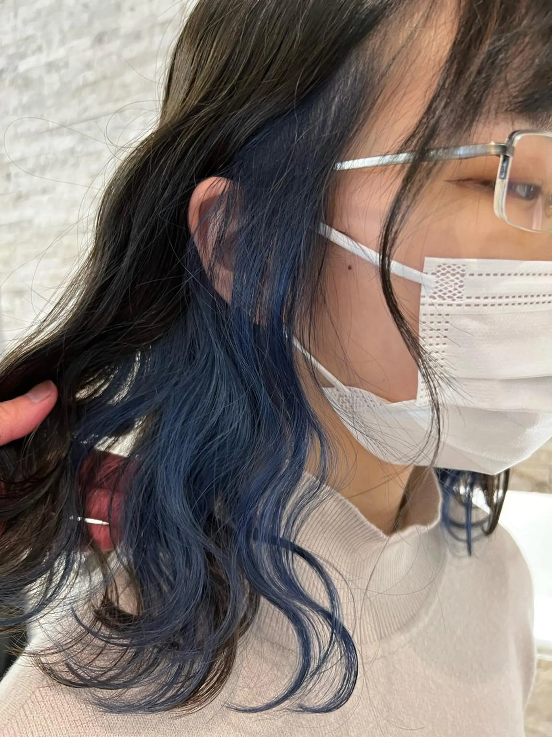 ミディアム カラー ヘアアレンジ ブリーチ ブルーカラー 🔶似合わせセンター パート/ヤス🔶のヘアスタイル