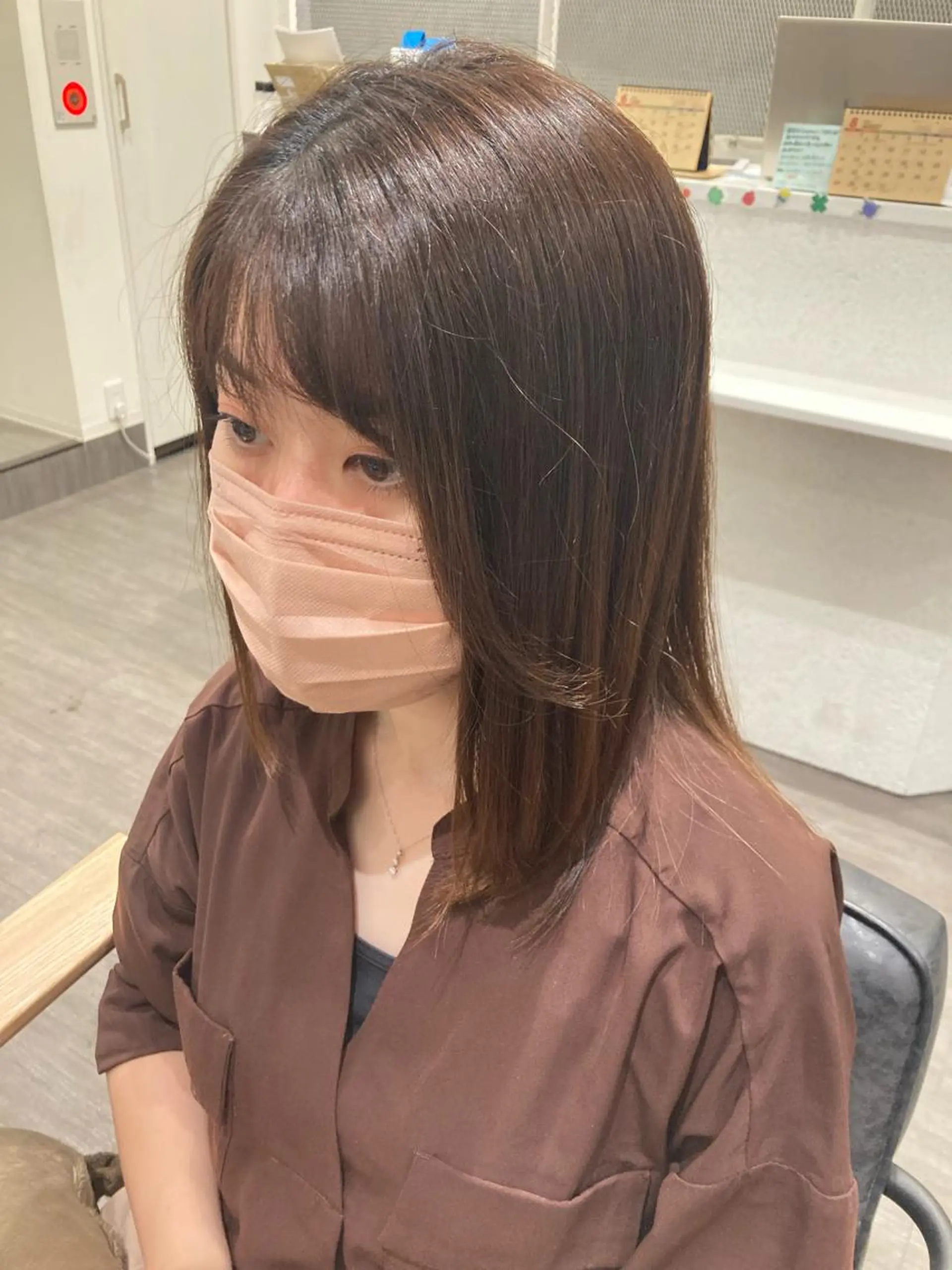 ミディアム レイヤーカット ミルクティー量産💙 💙ブリーチ特化💙のヘアスタイル