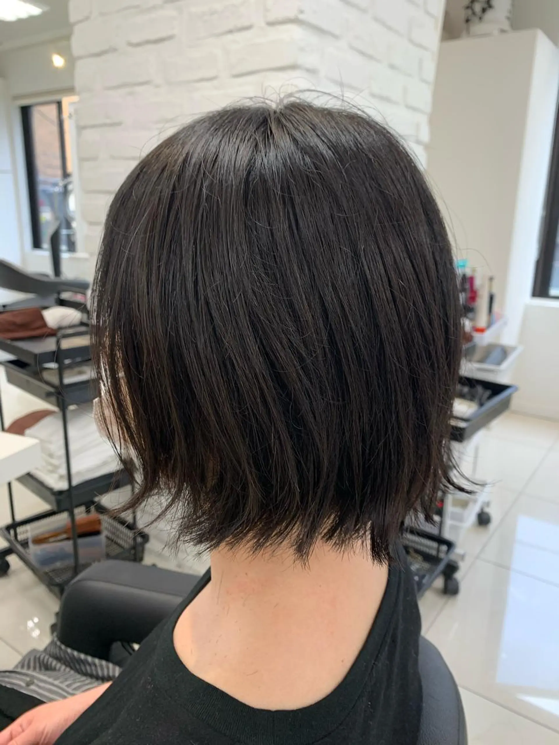 ショート 切りっぱなしボブ ボブ カット 縮毛矯正 【パーマ特化美容師】 ✂️✨飯田哲也のヘアスタイル