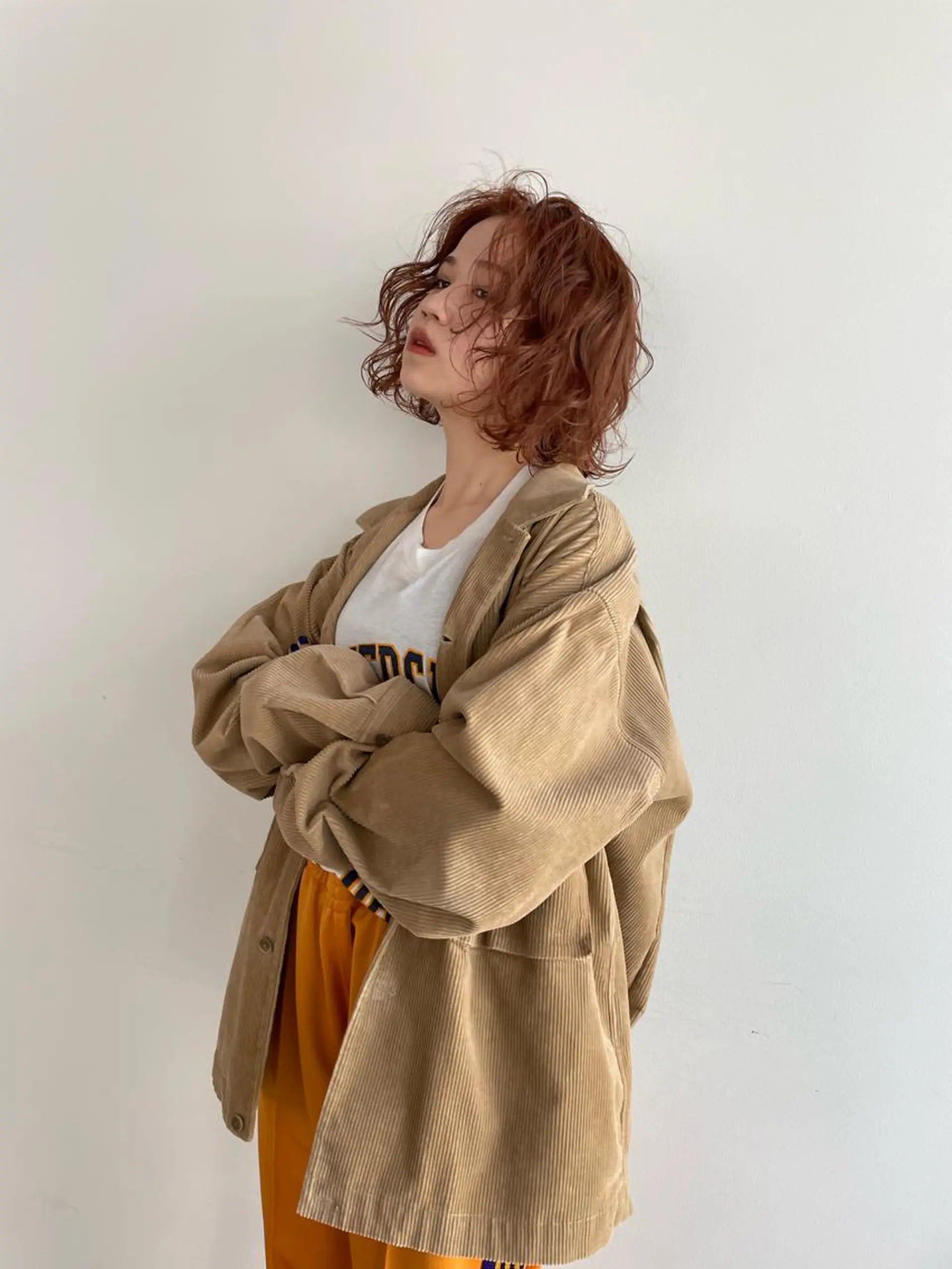 ミディアム パーマ ミディアムパーマ ヘアカラー トリートメント chiharu ボブ/レイヤーのヘアスタイル