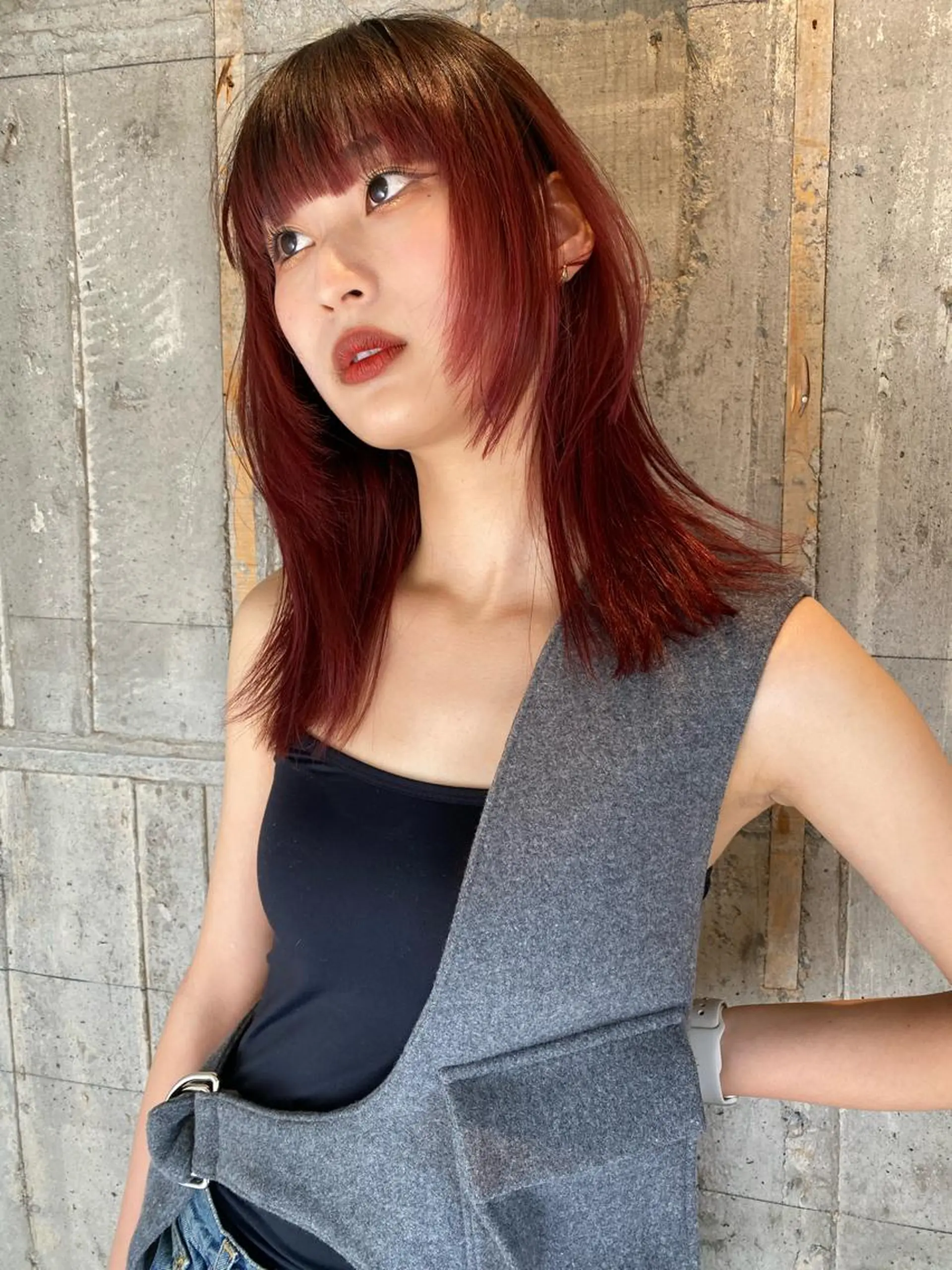 セミロング カラー Pia ツボイ ケイタのヘアスタイル