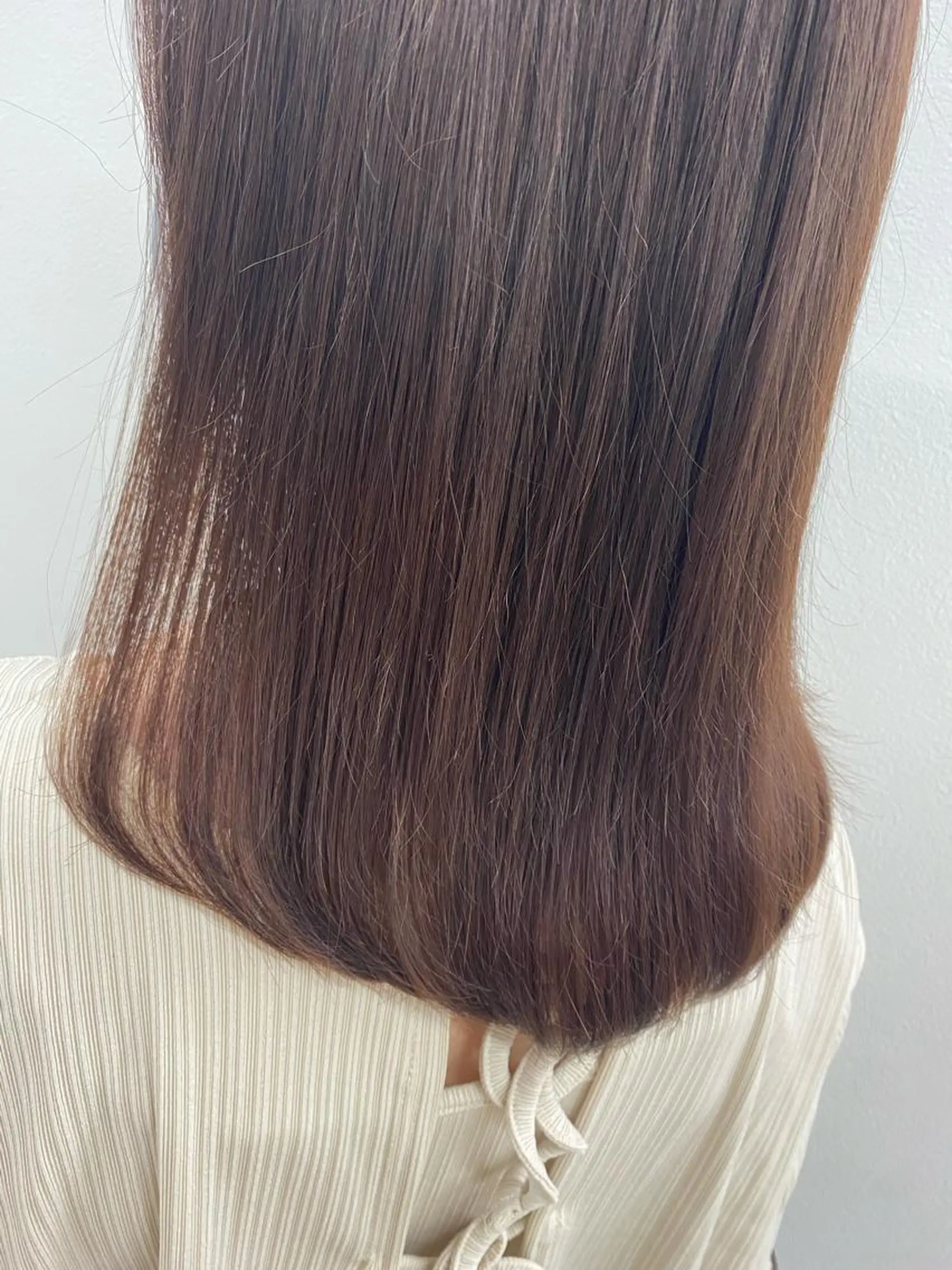 ミディアム カラー ブラウンカラー ピンクカラー ピンクブラウン 長妻莉央/縮毛矯正 髪質改善カラーのヘアスタイル