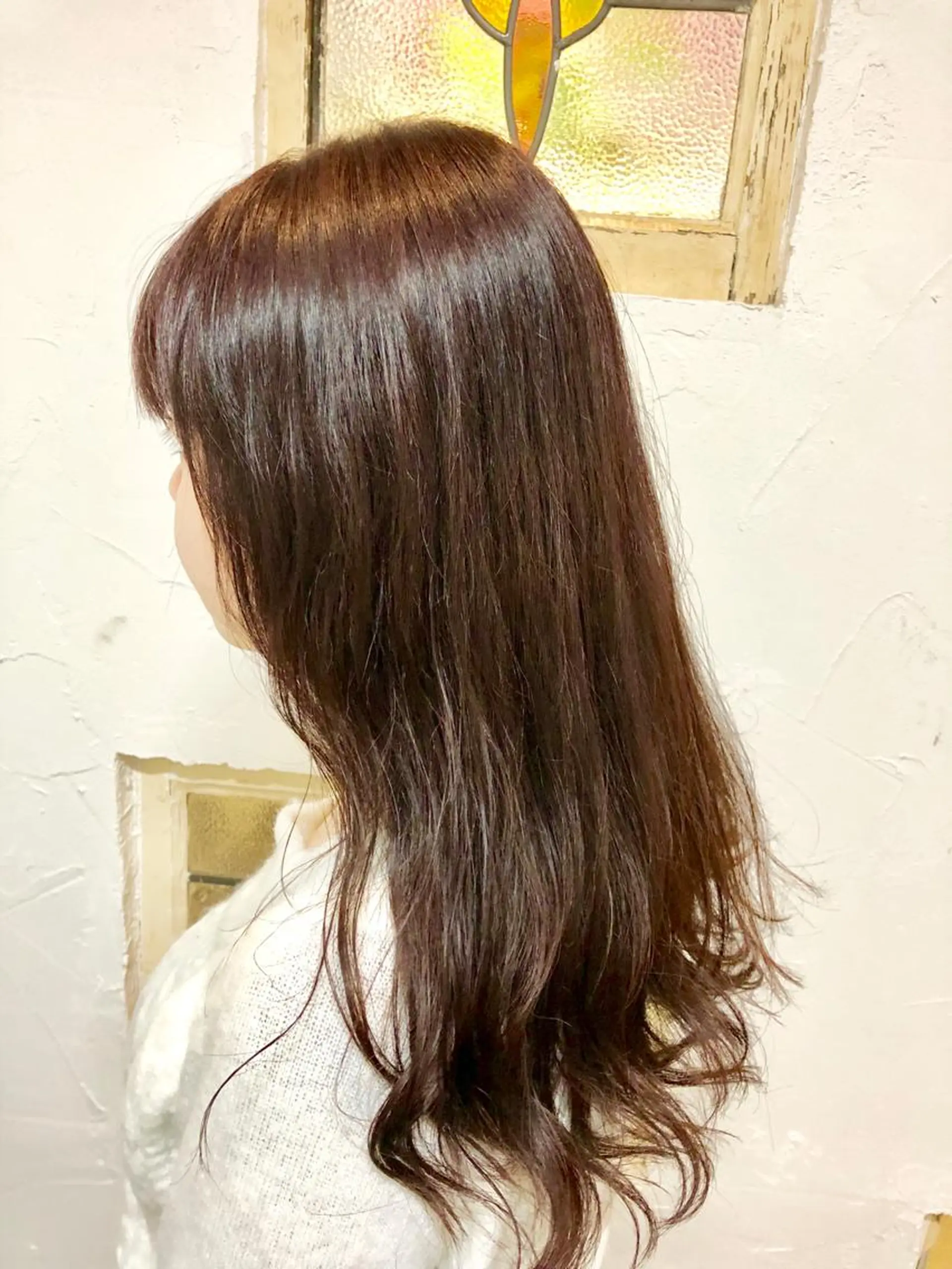 ロング カラー パーマ イルミナカラー ピンクカラー ピンクパープル パープルカラー 桐原 竜也のヘアスタイル