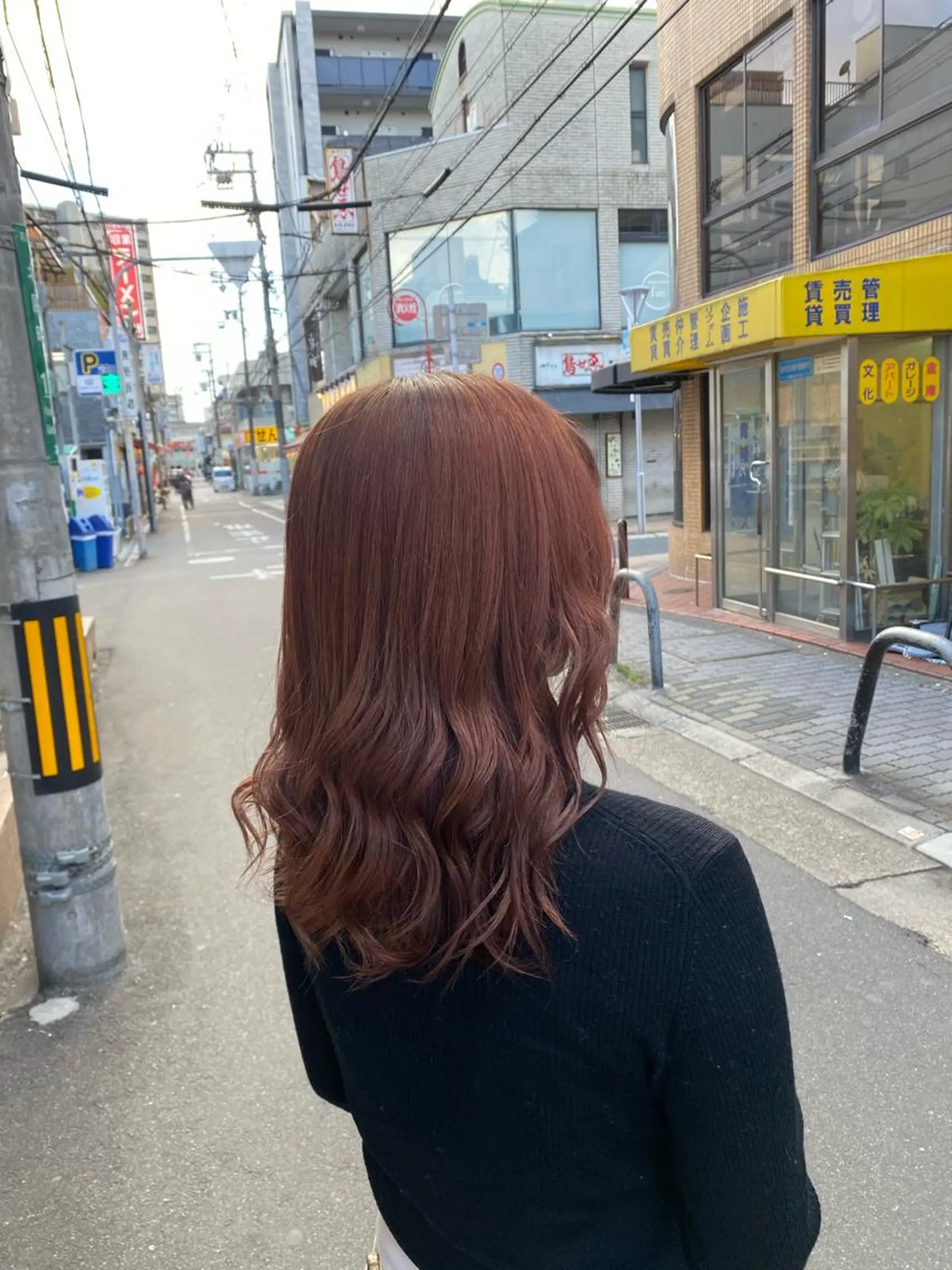 セミロング カラー ベージュカラー ピンクカラー ピンクベージュ 縮毛矯正とレイヤー カット/杉村凜汰郎のヘアスタイル