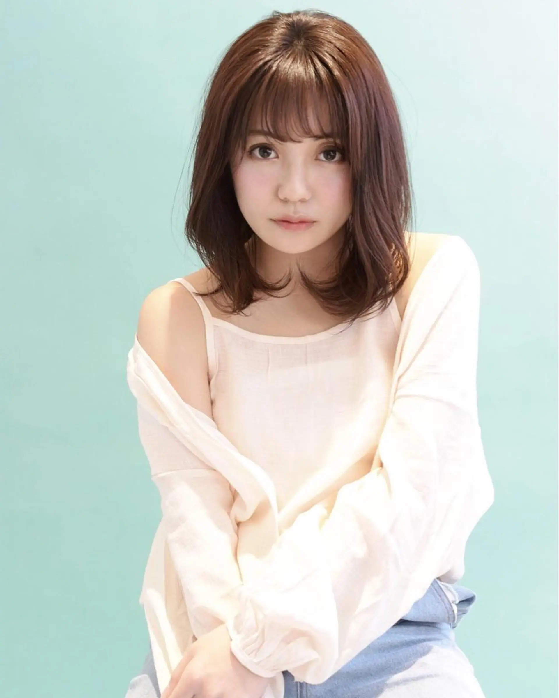 ミディアム カラー カット 似合わせカットカラー 🌿つじおかるみのヘアスタイル