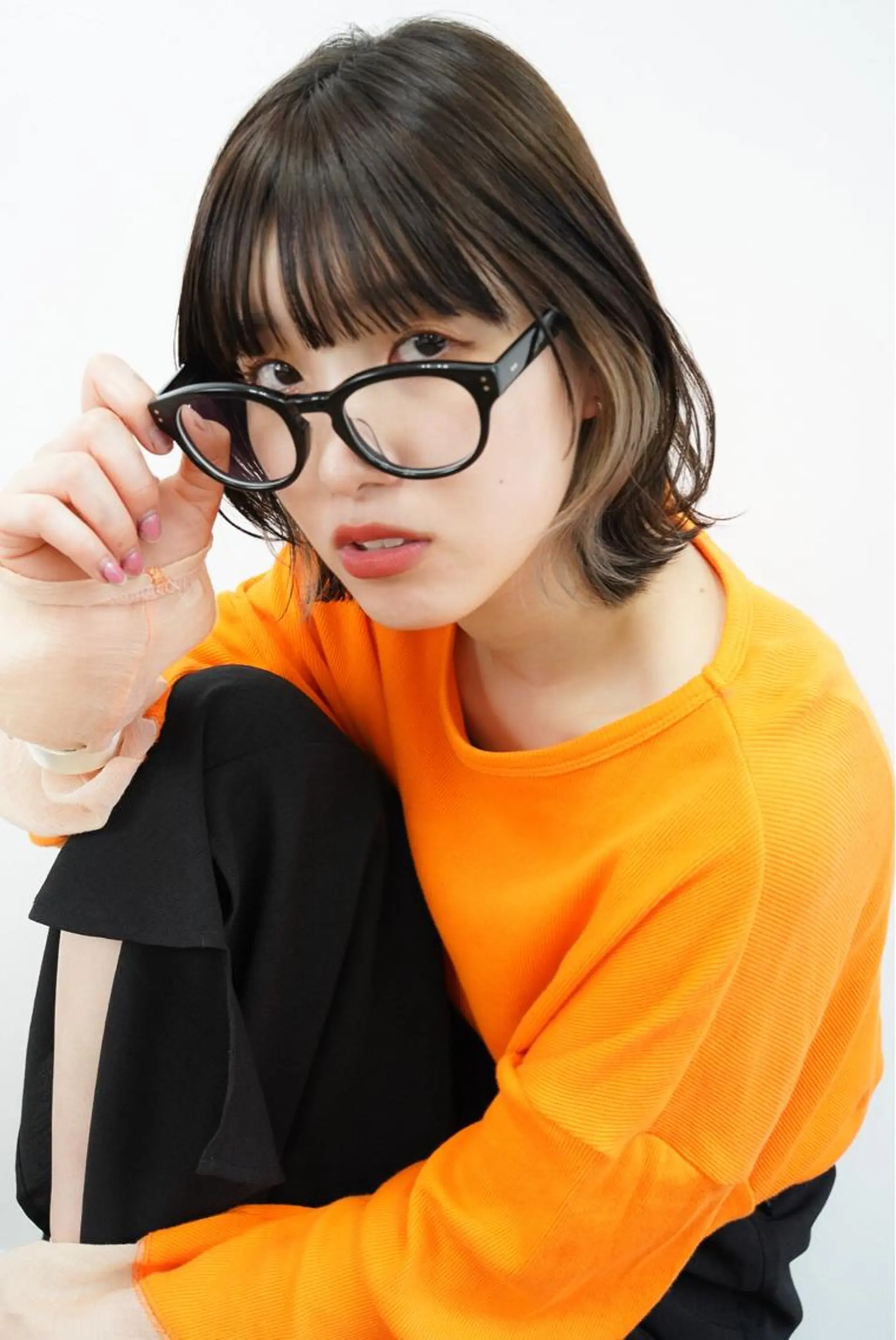 ミディアム カラー イヤリングカラー ボブ YURAGI🤍 SAEのヘアスタイル