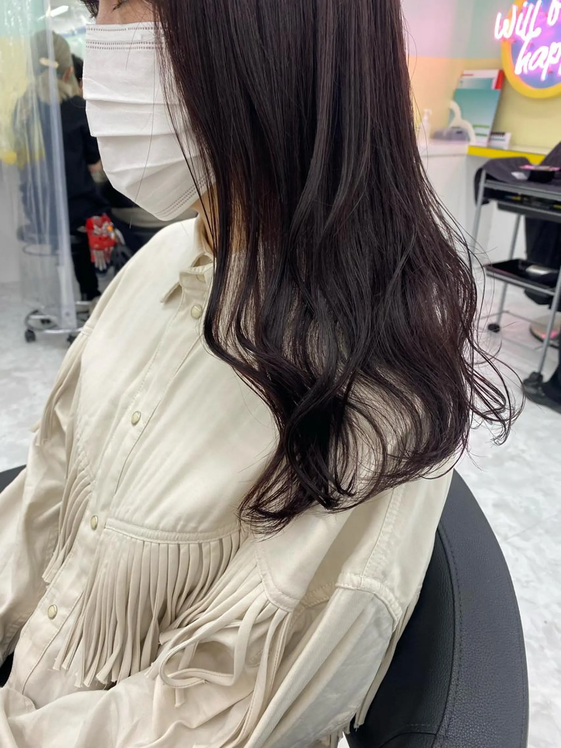 セミロング カラー ヘアアレンジ ヘアカラー トリートメント mai🍑暖色カラー /レイヤー💖のヘアスタイル