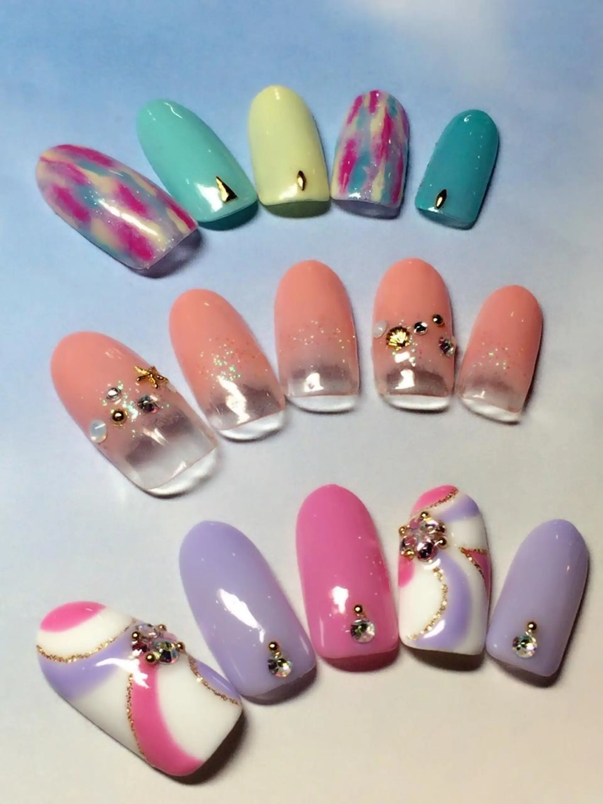 ネイル 春ネイル アクア ライズのネイルデザイン