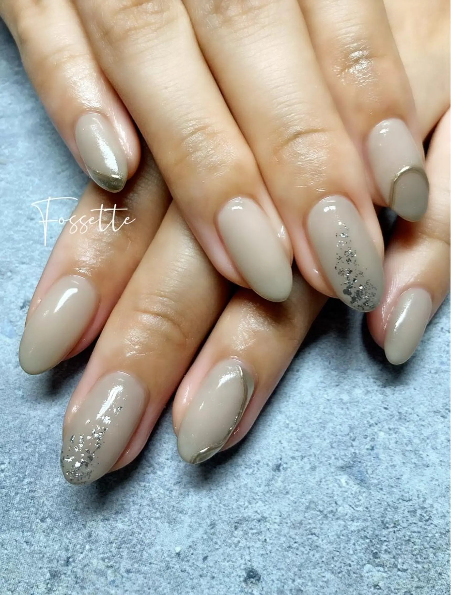 ネイル アートネイル ラメ(グリッター) ミラーネイル オフィスネイル ワンカラーネイル nailsalon Fossetteのネイルデザイン