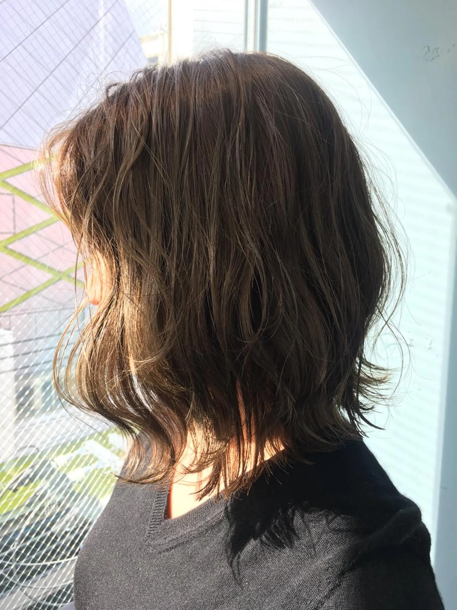ミディアム カット ヘアカラー トリートメント 末石 智のヘアスタイル