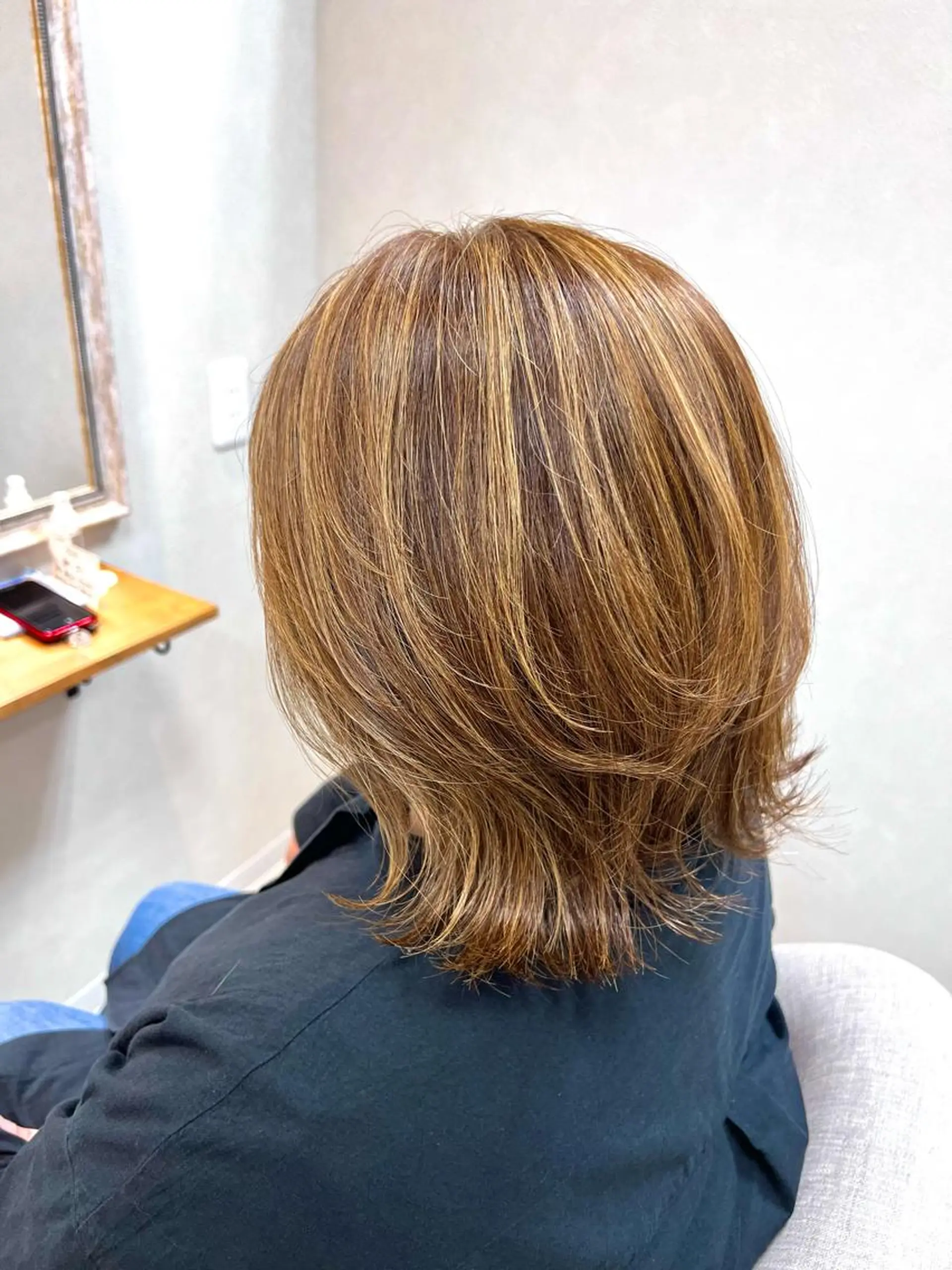 ショート ハイライト ウルフカット ヘアカラー ショート/白髪ぼかし 君和田若菜のヘアスタイル