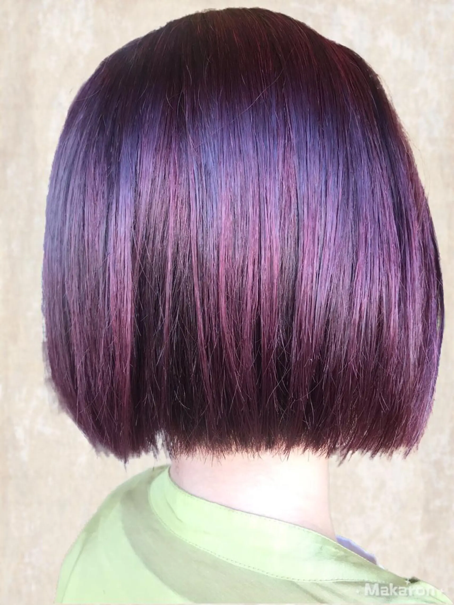 ショート カラー カシス ピンクカラー ボブ hair works raptureのヘアスタイル