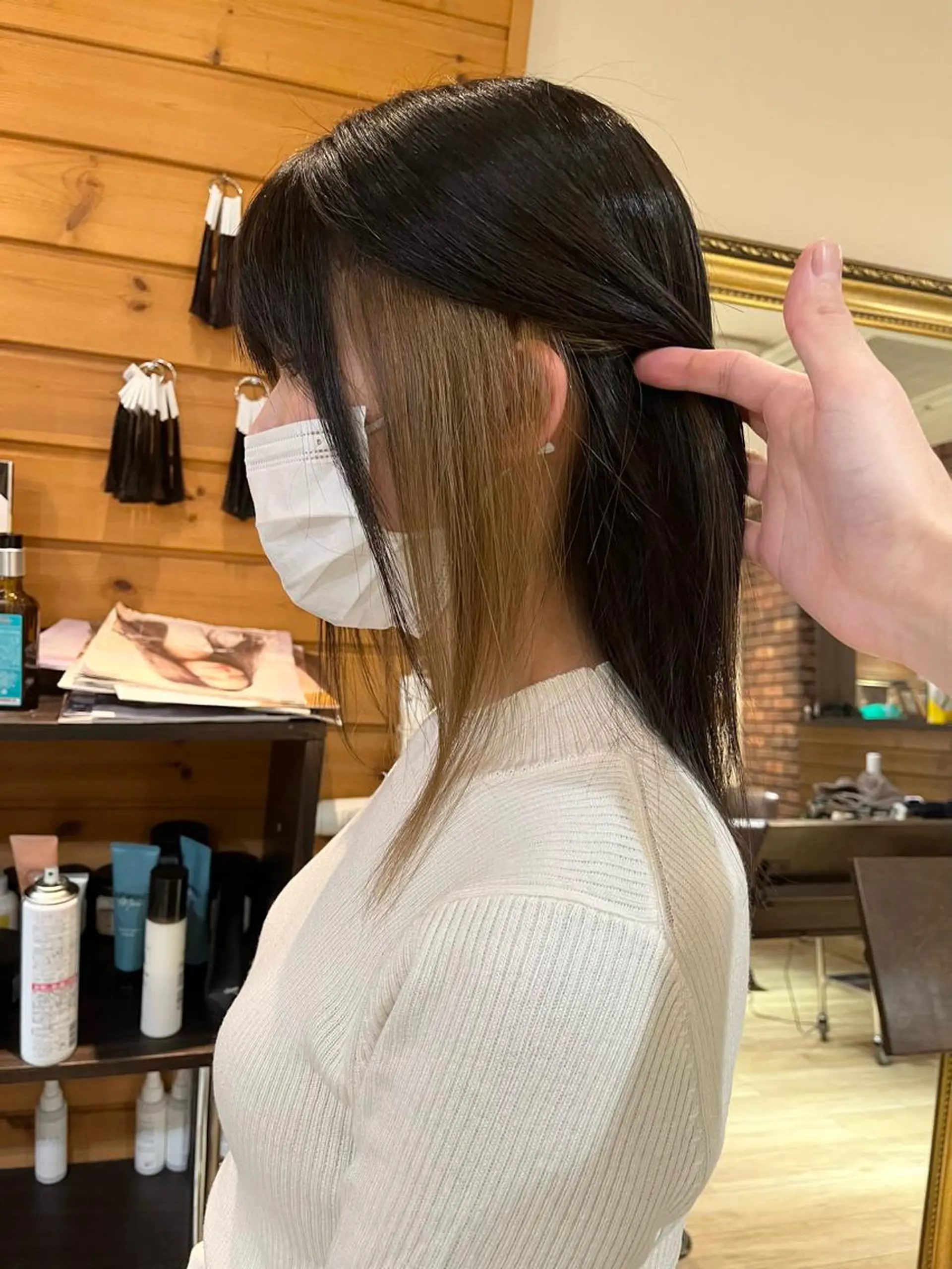 ミディアム カラー ブリーチ インナーカラー ブリーチなしカラー 縮毛矯正 ヘアカラー 中園康 /カラー/ブリーチのヘアスタイル