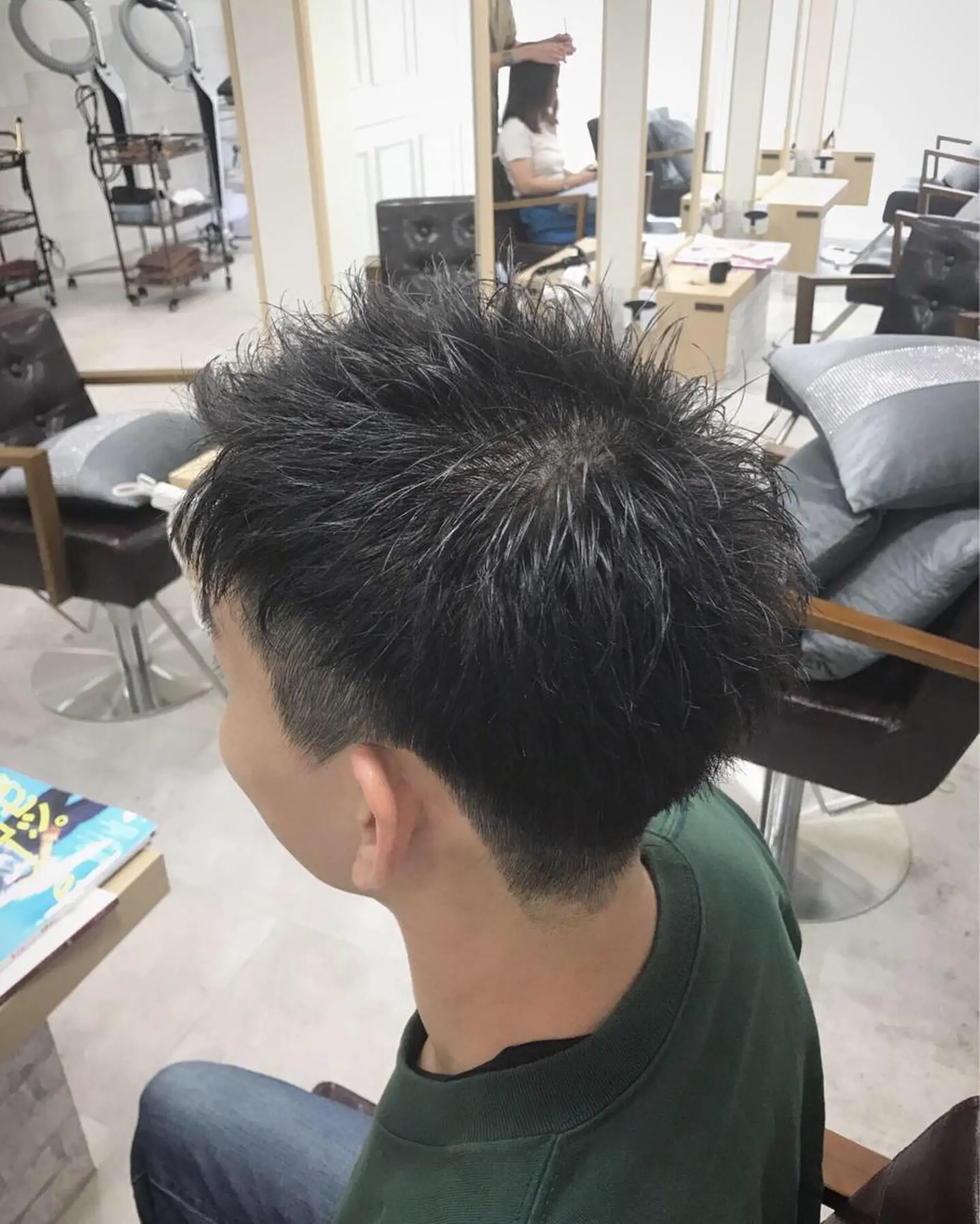 ショート パーマ メンズ アップバング ショートヘア カット マンツーマン/透明感 foi hairのヘアスタイル