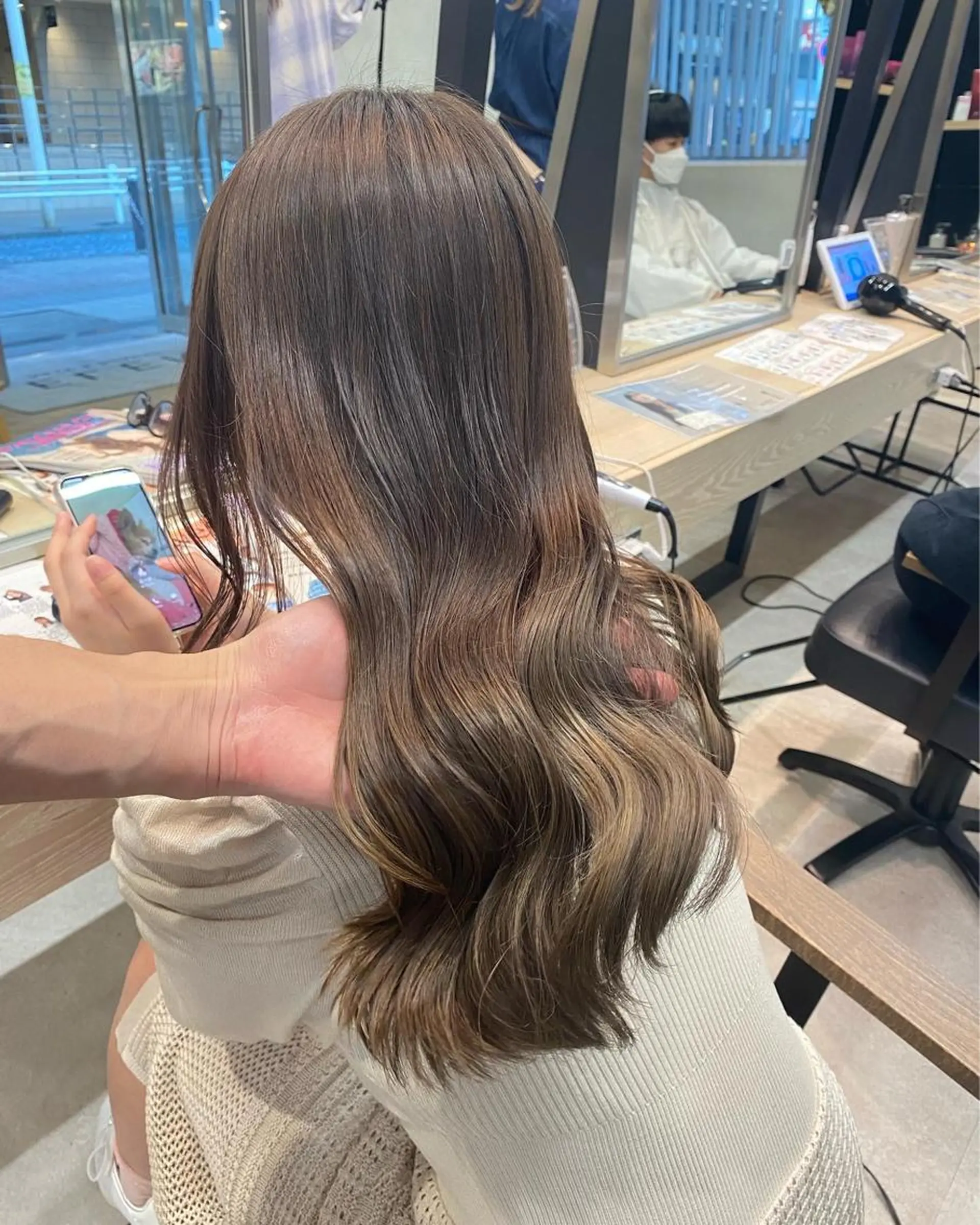 ロング アッシュ メンズ縮毛矯正 ニュアンスパーマのヘアスタイル