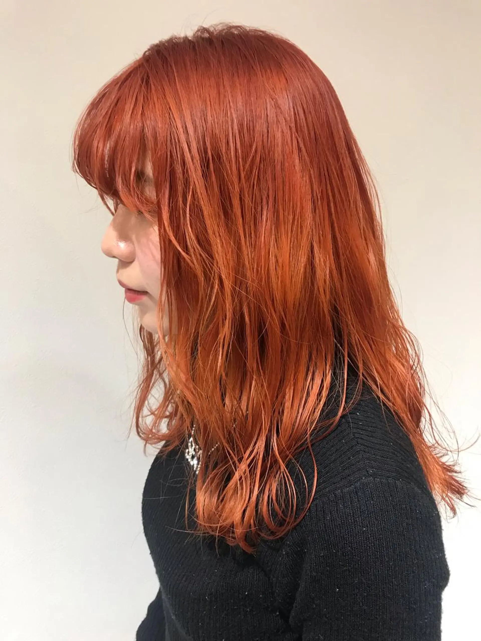 カラー ダブルカラー オレンジ ヘアカラー いりえ しゃけのヘアスタイル