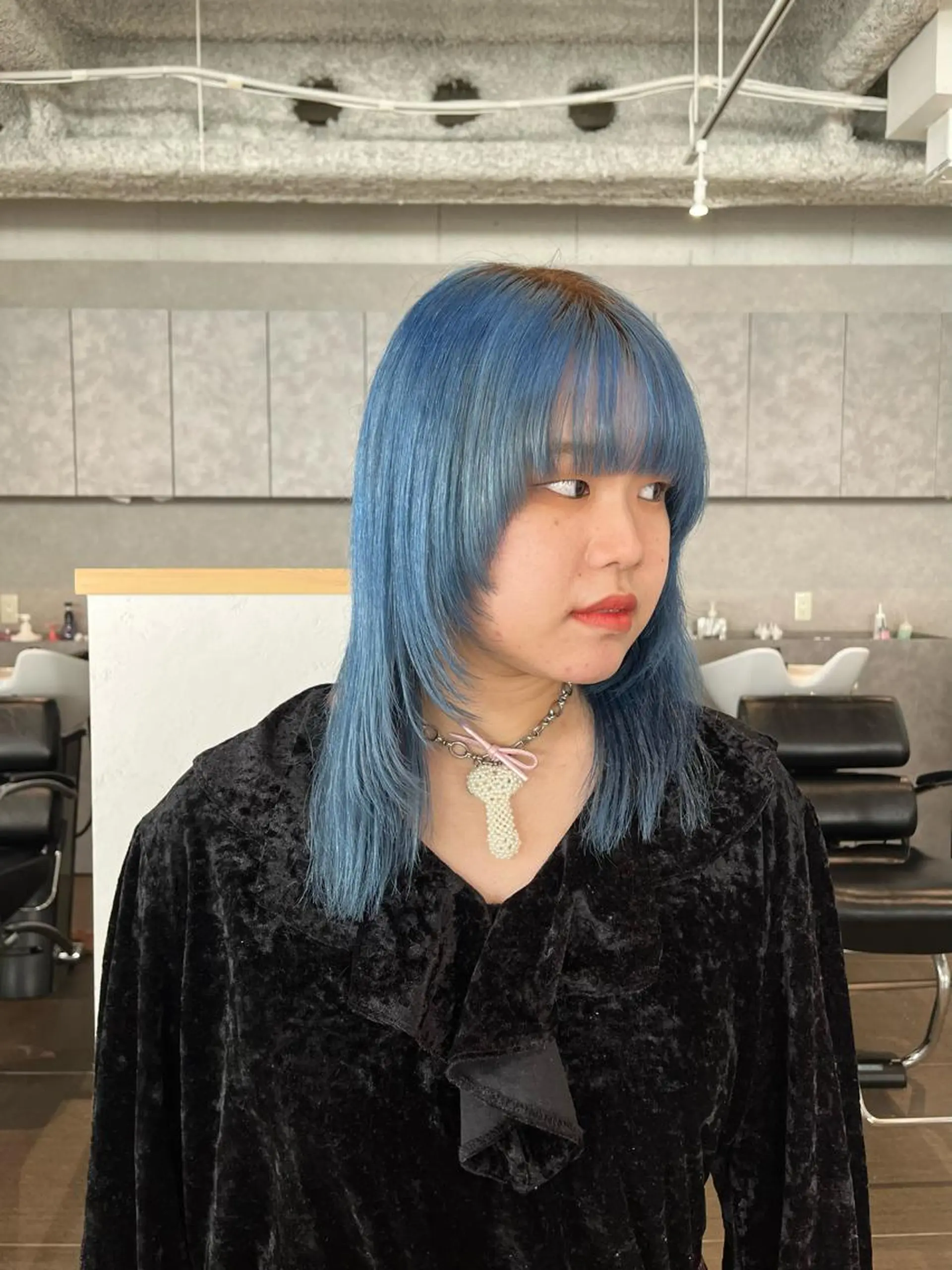 ロング カラー ブリーチ ブルーカラー ケアブリーチ ダブルカラー ハイトーンカラー ヘアカラー ショート/パーマ/ カラー/FUKOのヘアスタイル