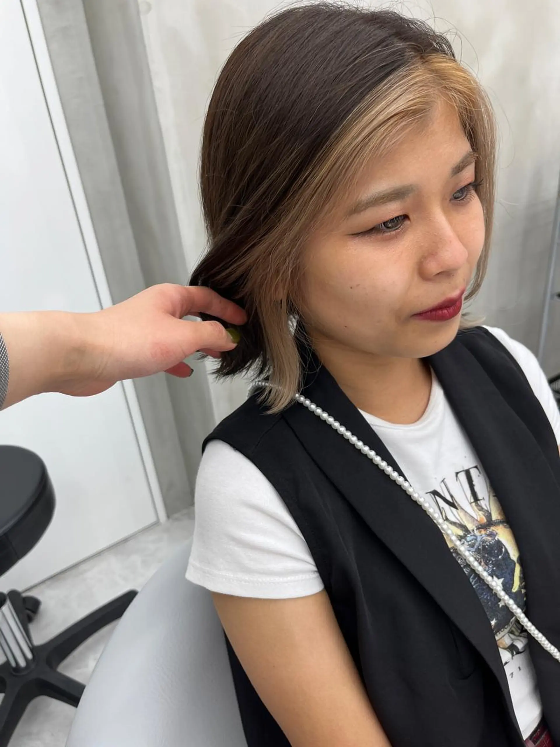 ショート ミストバング ヘアカラー トリートメント Yurina 💖透明感カラー💖のヘアスタイル