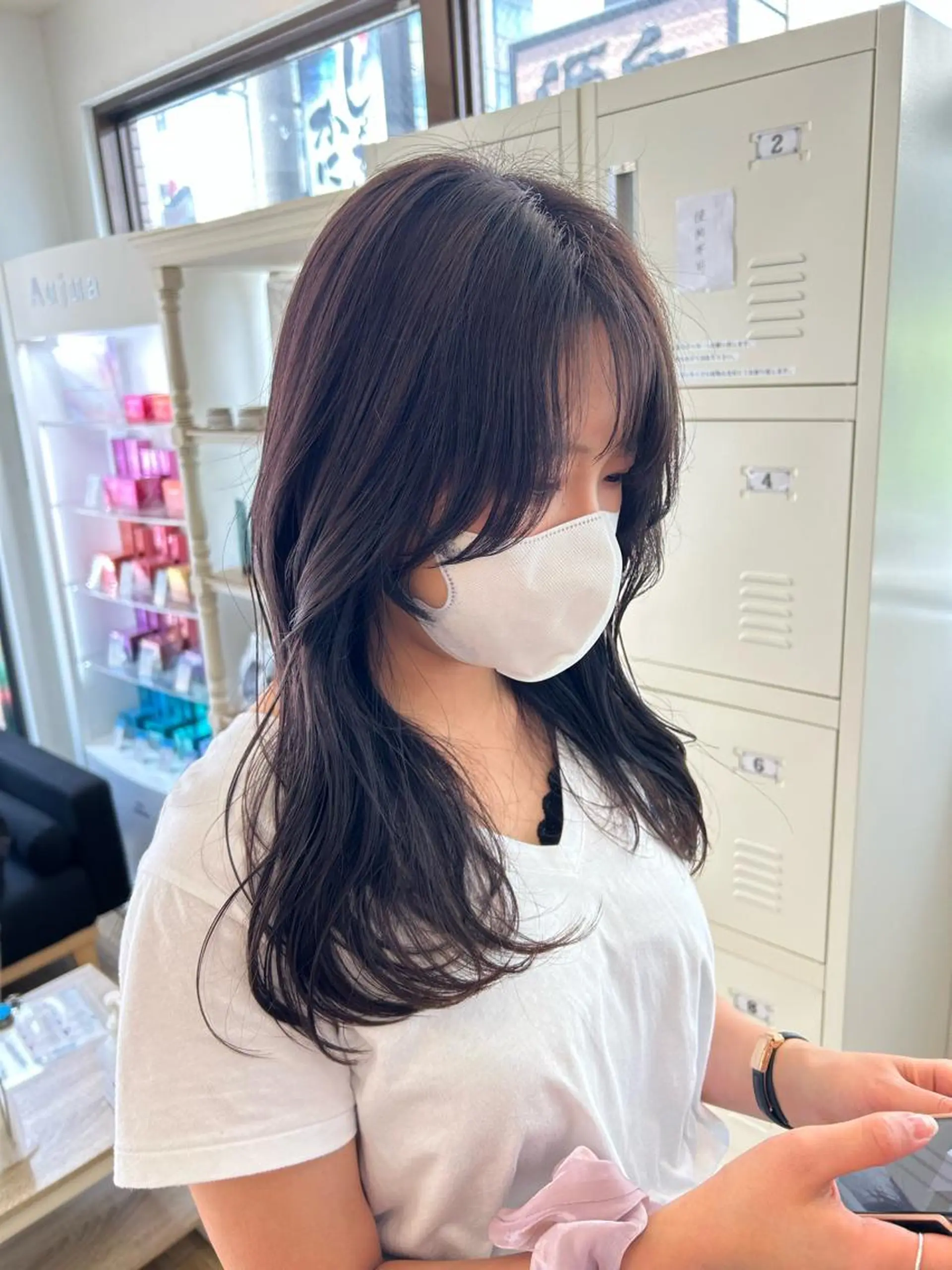 ロング カラー ラベンダーカラー ラベンダーグレー 韓国風ヘア カット ヘアカラー トリートメント 🫧顔周りカット 🫧樫村優香のヘアスタイル